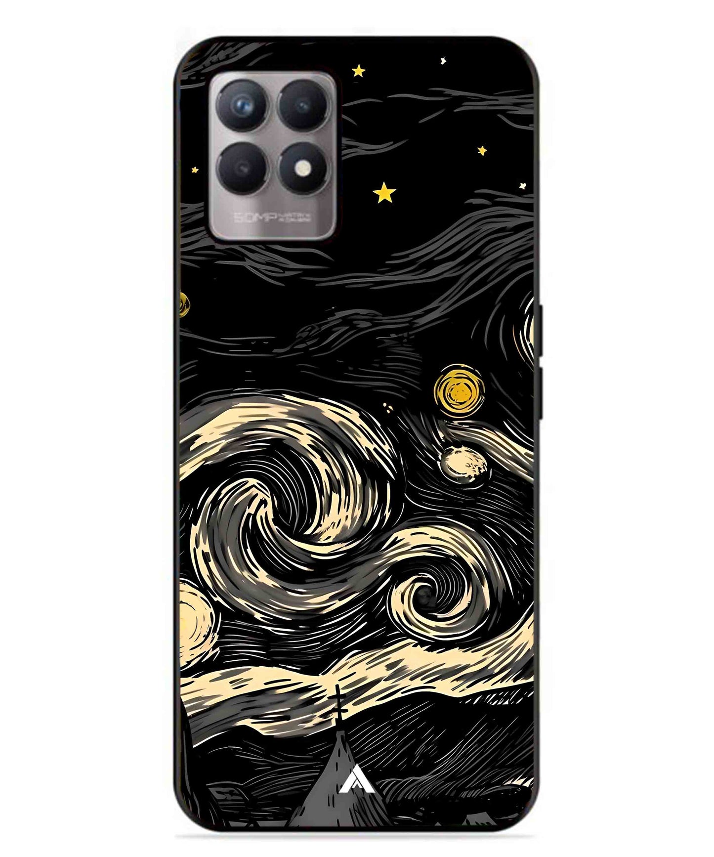Starry Night Aesthetic Metal Back Cover Phone Case for Realme Narzo 50