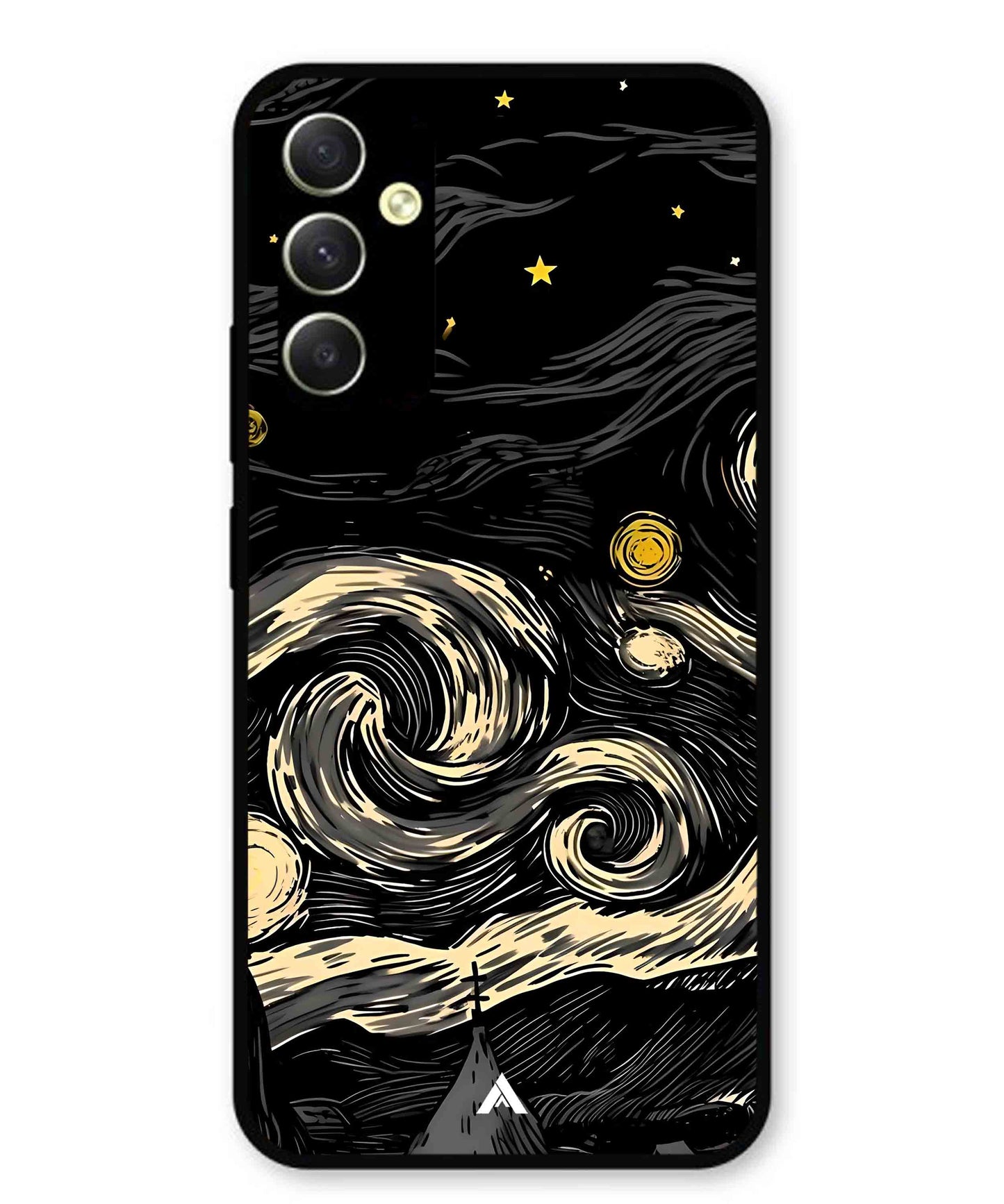 Starry Night Aesthetic Metal Back Cover Phone Case for Samsung Galaxy A34 5G