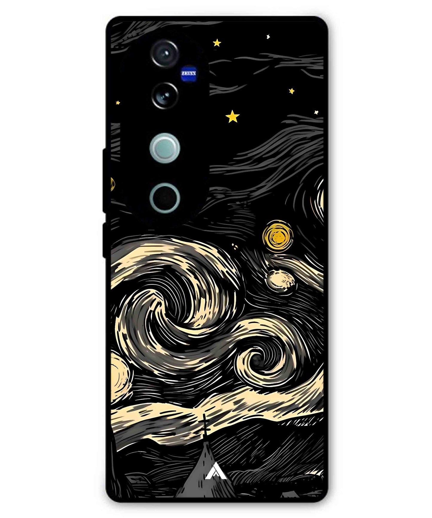 Starry Night Aesthetic Metal Back Cover Phone Case for Vivo T3 Ultra