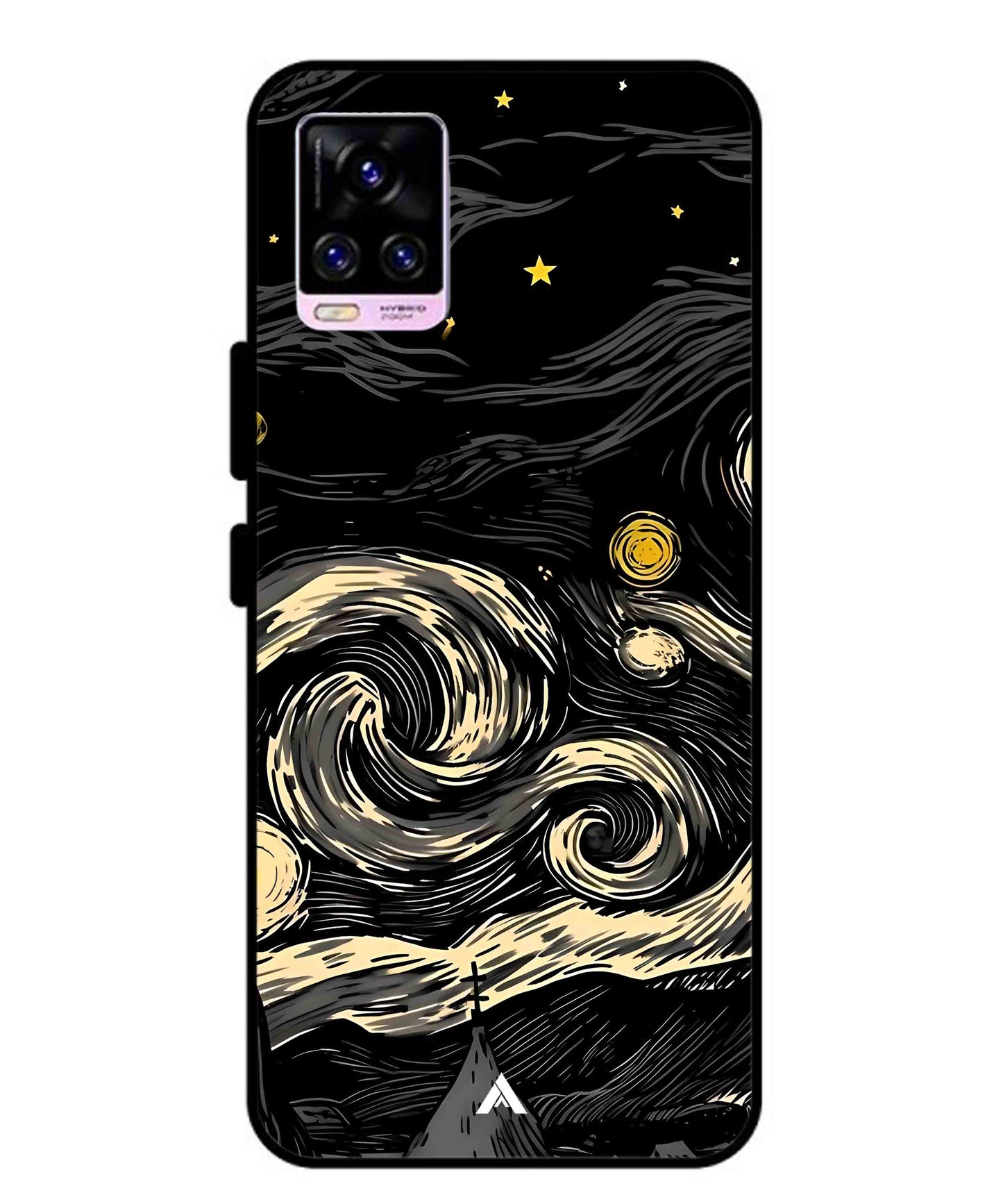 Starry Night Aesthetic Metal Back Cover Phone Case for Vivo v20 Pro