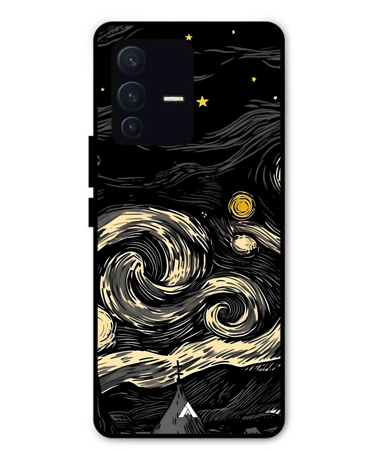 Starry Night Aesthetic Metal Back Cover Phone Case for Vivo v23 Pro