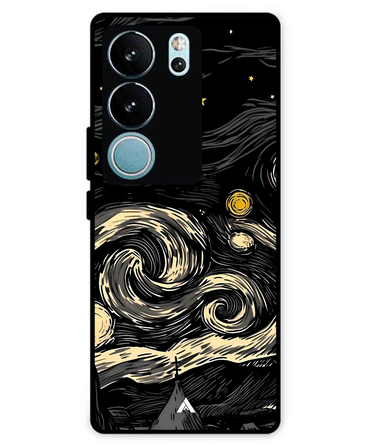 Starry Night Aesthetic Metal Back Cover Phone Case for Vivo v29