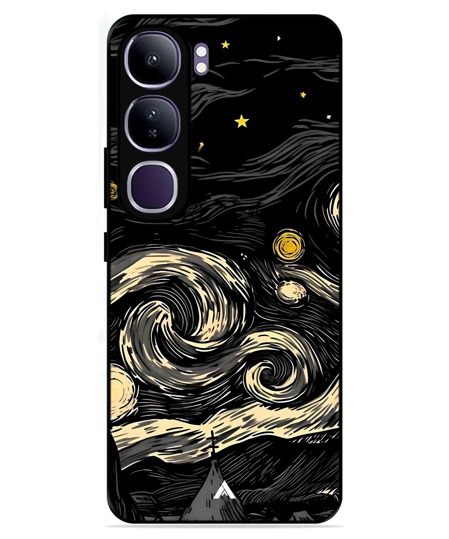 Starry Night Aesthetic Metal Back Cover Phone Case for Vivo v40 Lite