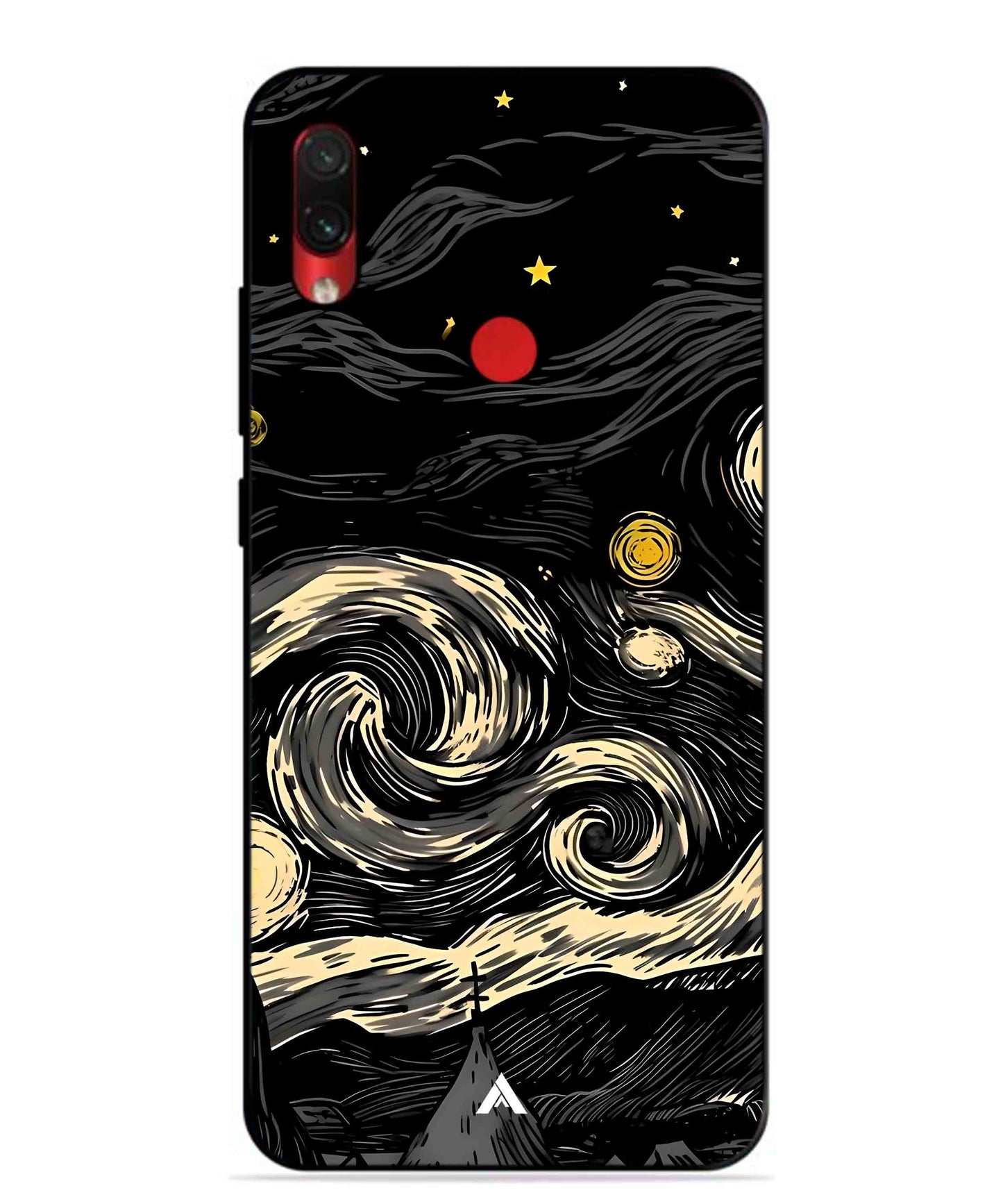 Starry Night Aesthetic Metal Back Cover Phone Case for Xiaomi Redmi Note 7