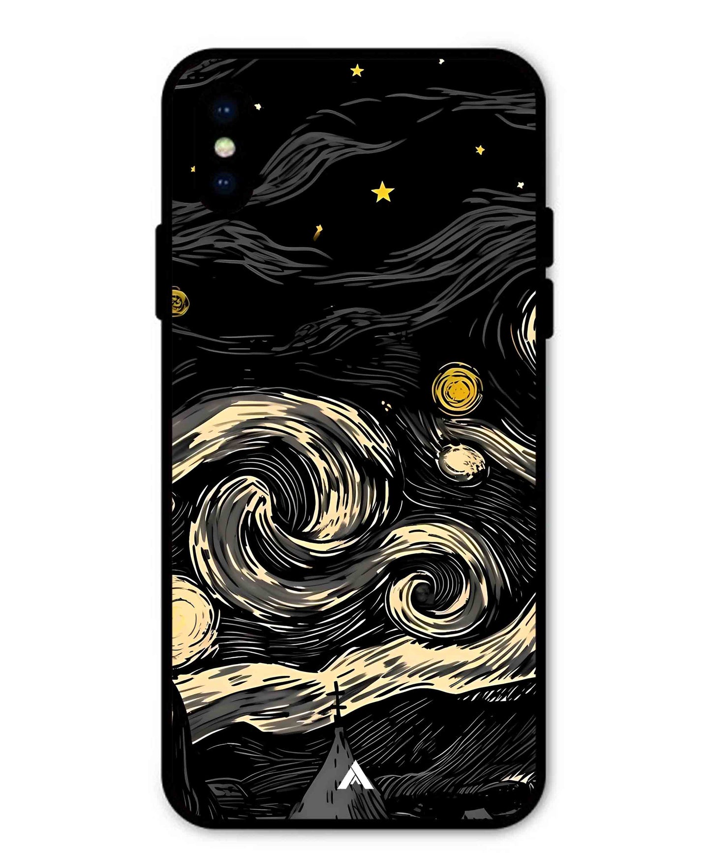 Starry Night Aesthetic Metal Back Cover Phone Case for iPhone X