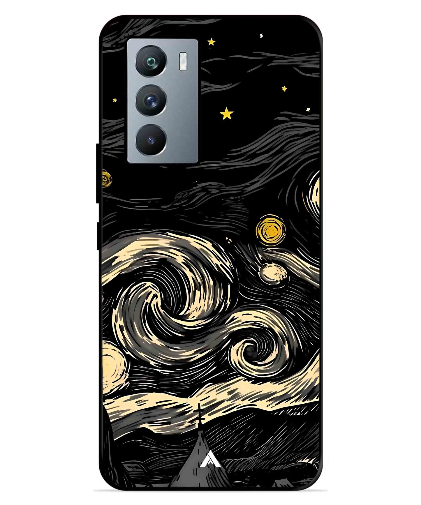 Starry Night Aesthetic Metal Back Cover Phone Case for iQOO Neo 5s