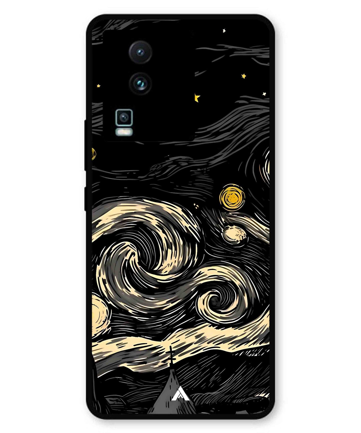 Starry Night Aesthetic Metal Back Cover Phone Case for iQOO Neo 7 Pro