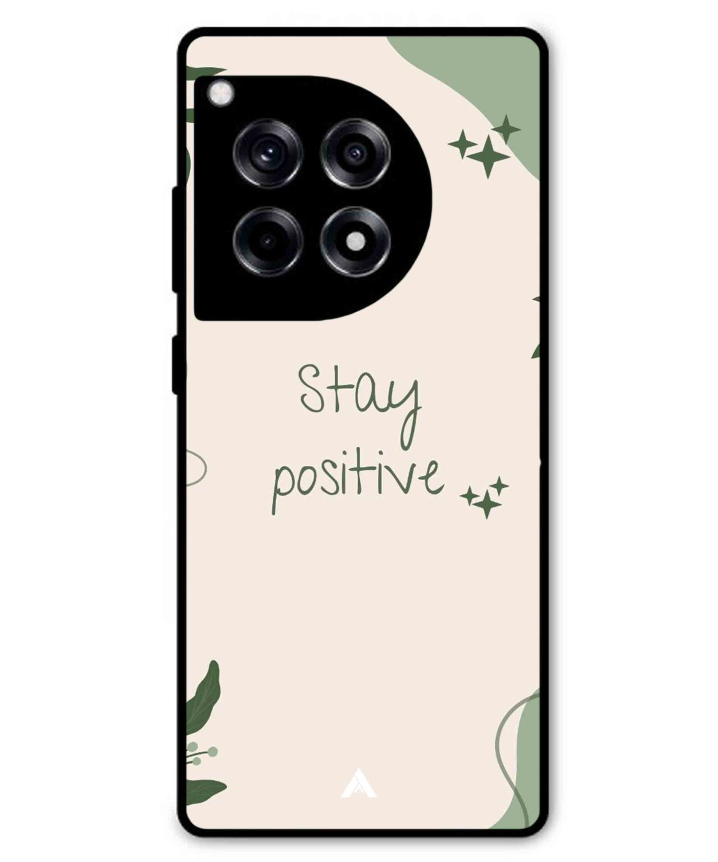 Stay Positive 1 Metal Back Cover Phone Case for Oneplus 12R