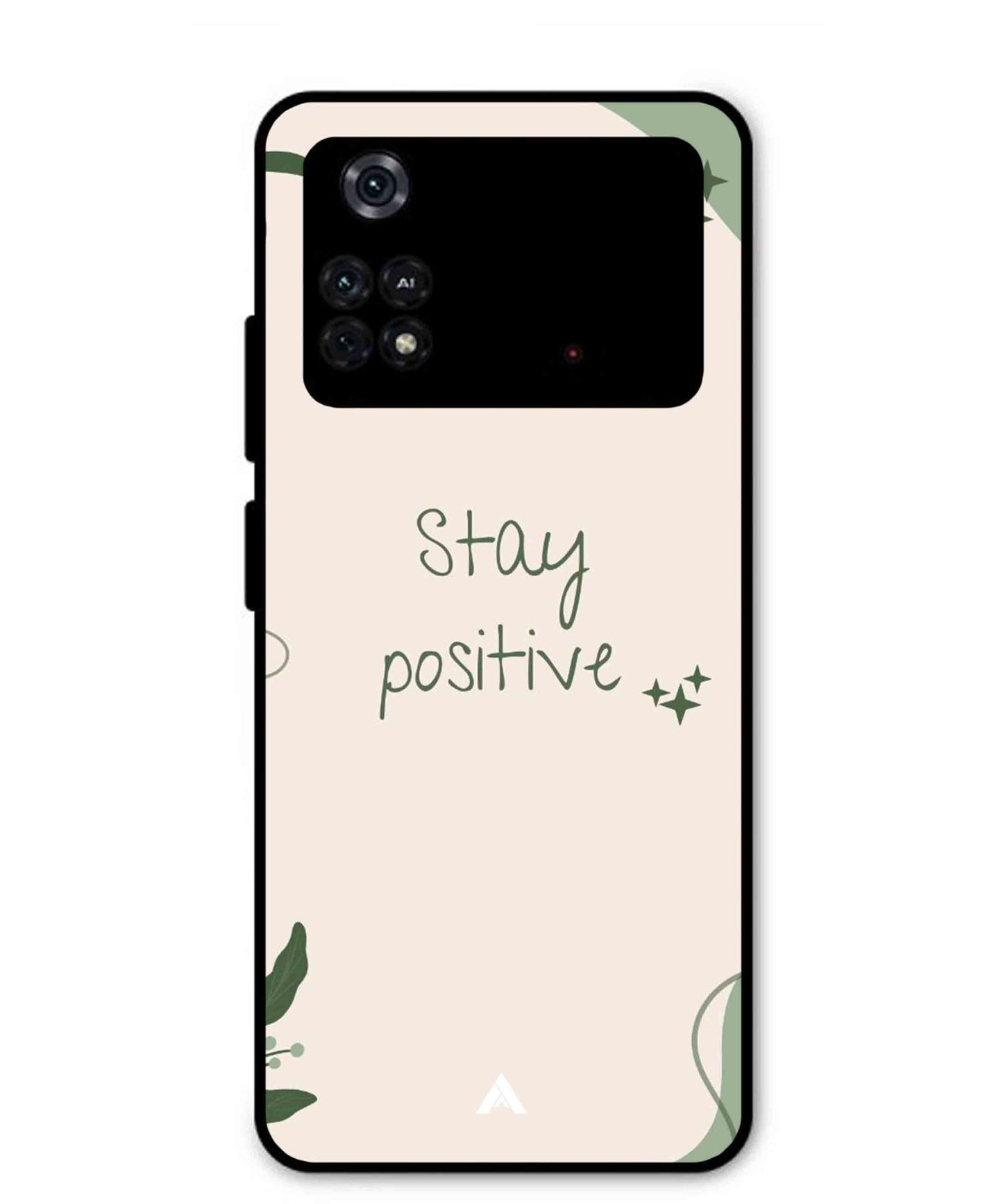 Stay Positive 1 Metal Back Cover Phone Case for Poco M4 Pro 4G