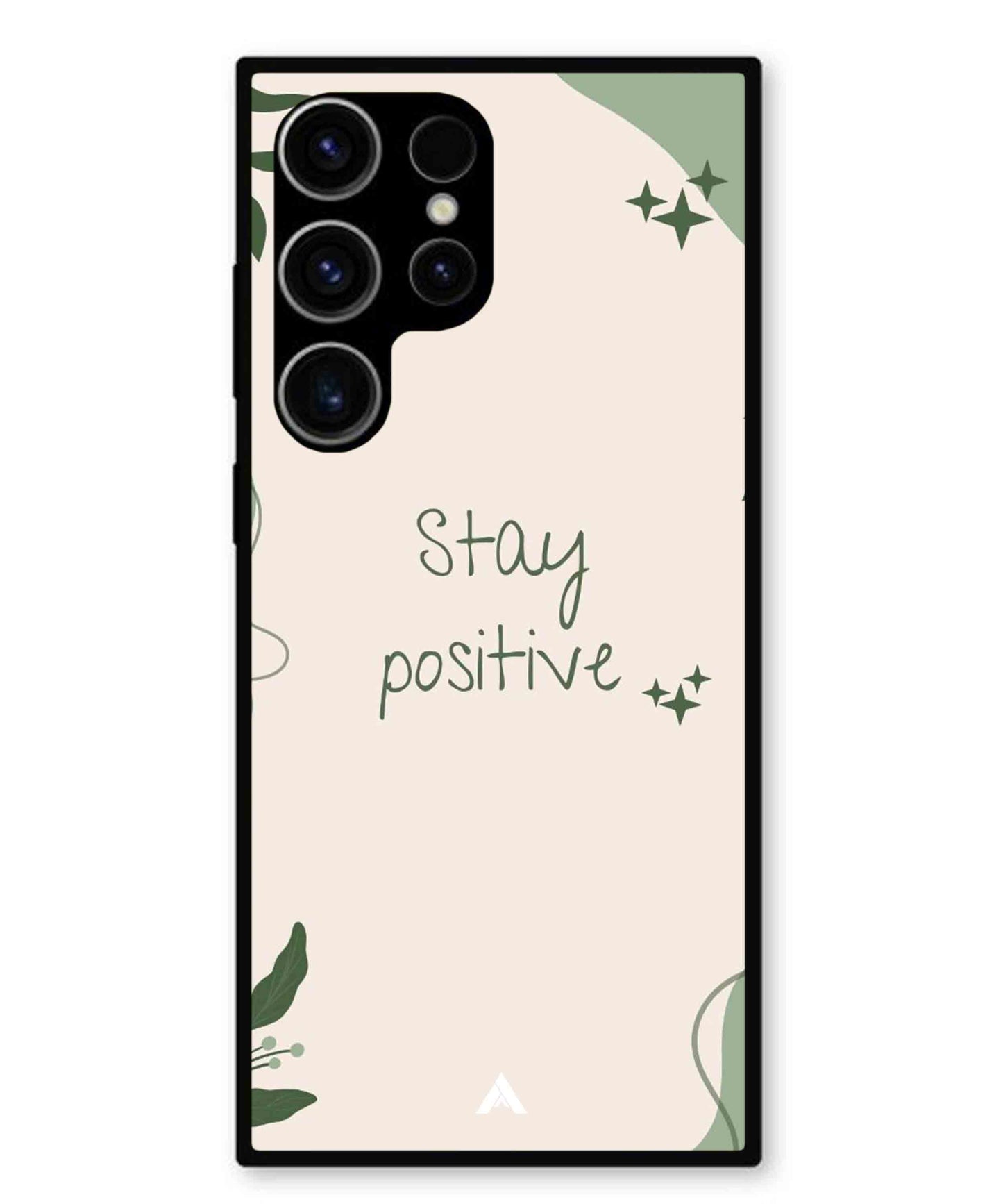 Stay Positive 1 Metal Back Cover Phone Case for Samsung Galaxy S23 Ultra