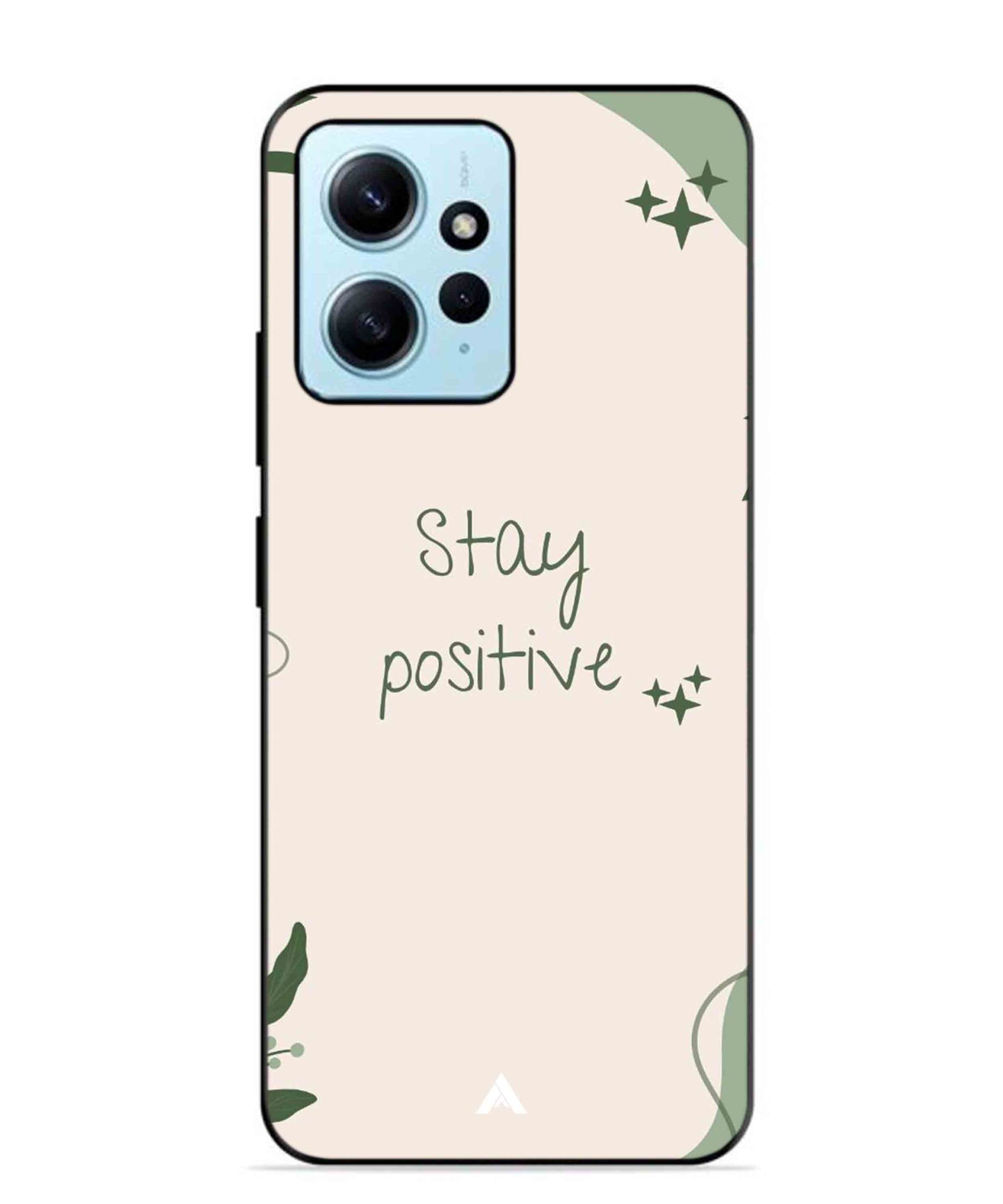 Stay Positive 1 Metal Back Cover Phone Case for Xiaomi Redmi Note 12 4G