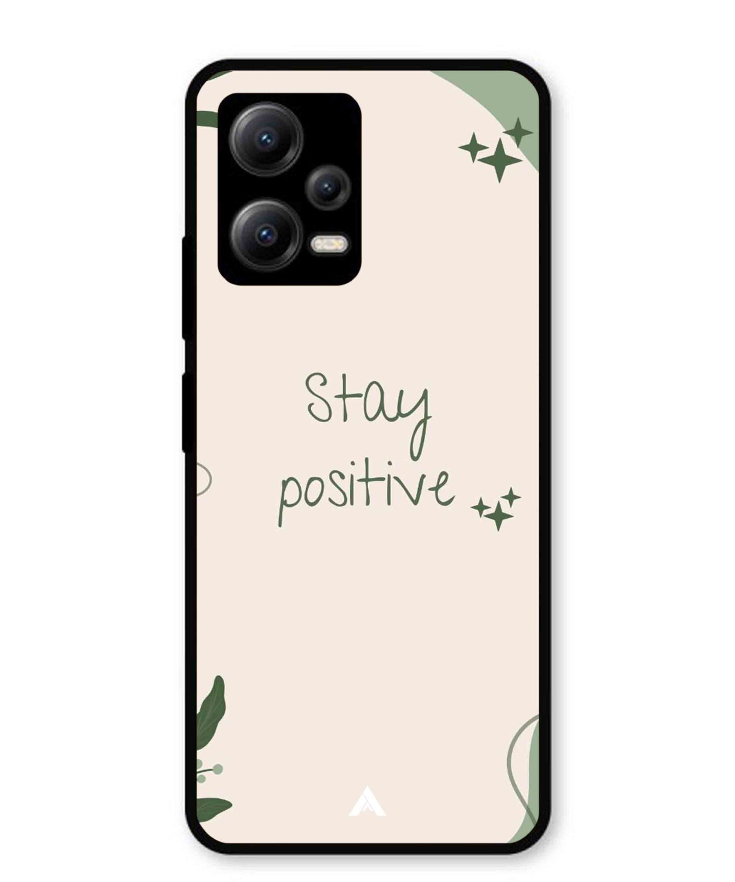 Stay Positive 1 Metal Back Cover Phone Case for Xiaomi Redmi Note 12 5G