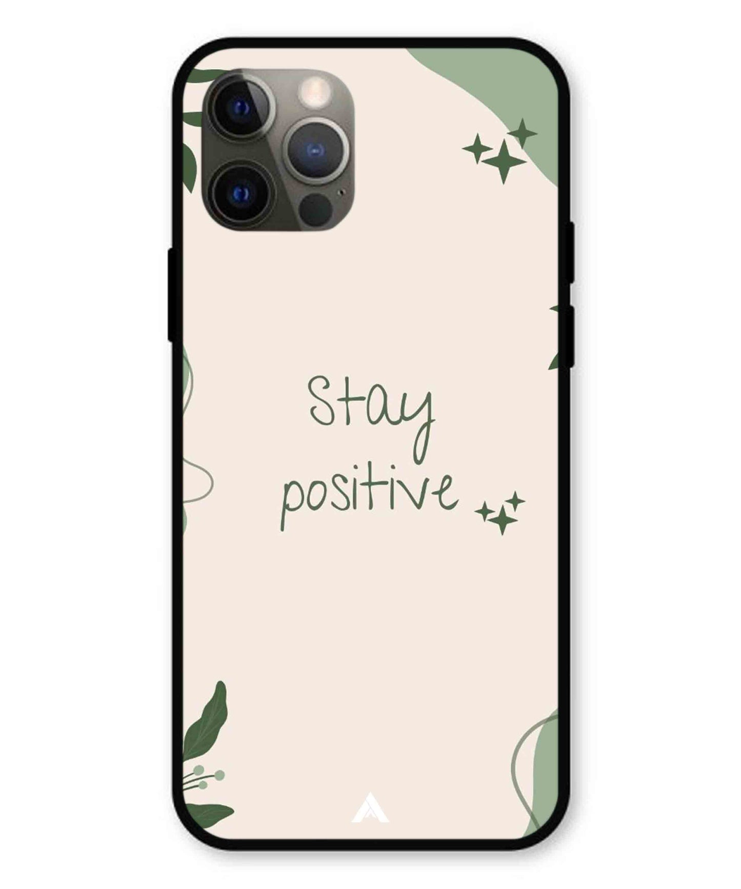 Stay Positive 1 Metal Back Cover Phone Case for iPhone 12 Pro