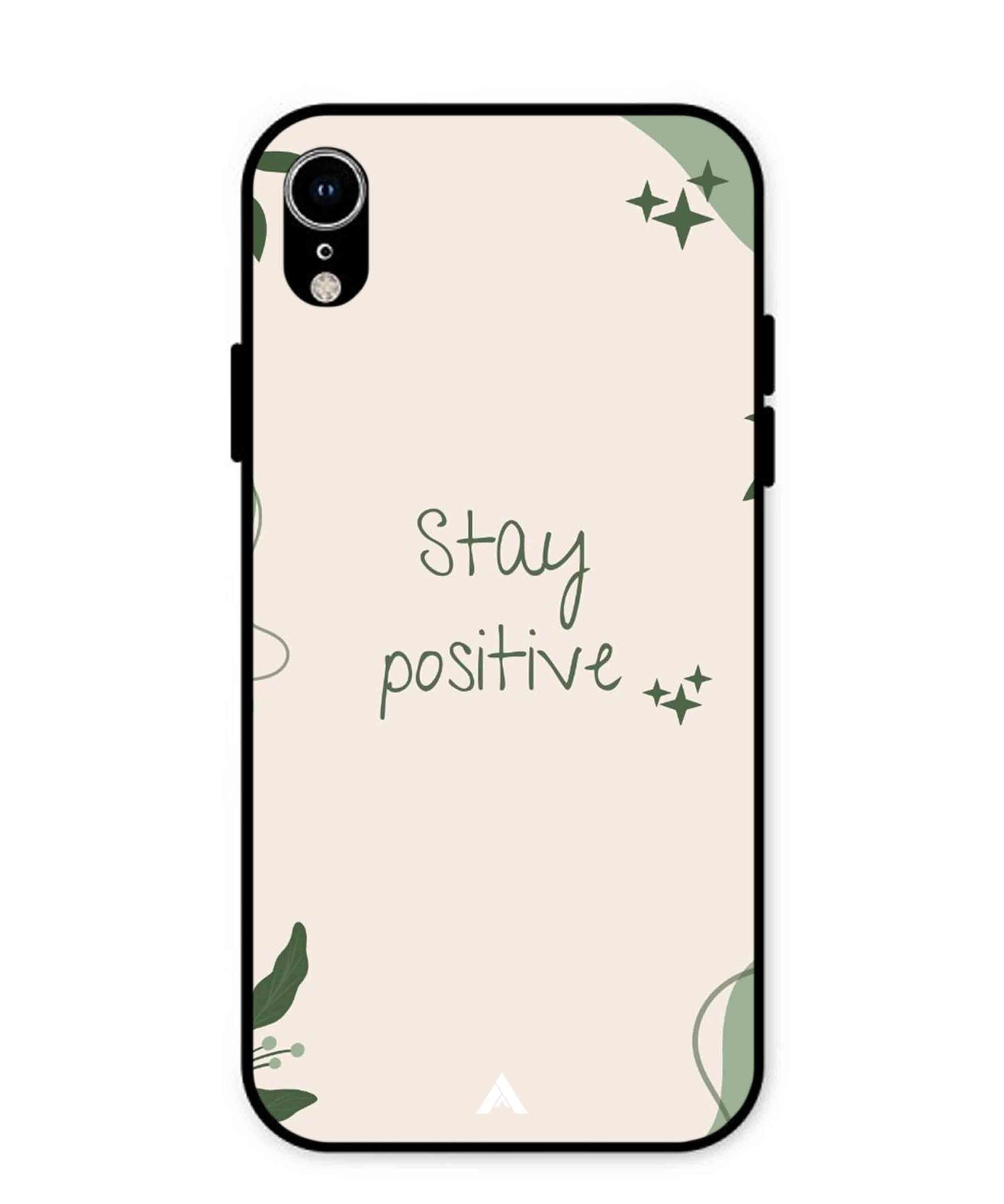 Stay Positive 1 Metal Back Cover Phone Case for iPhone Xr