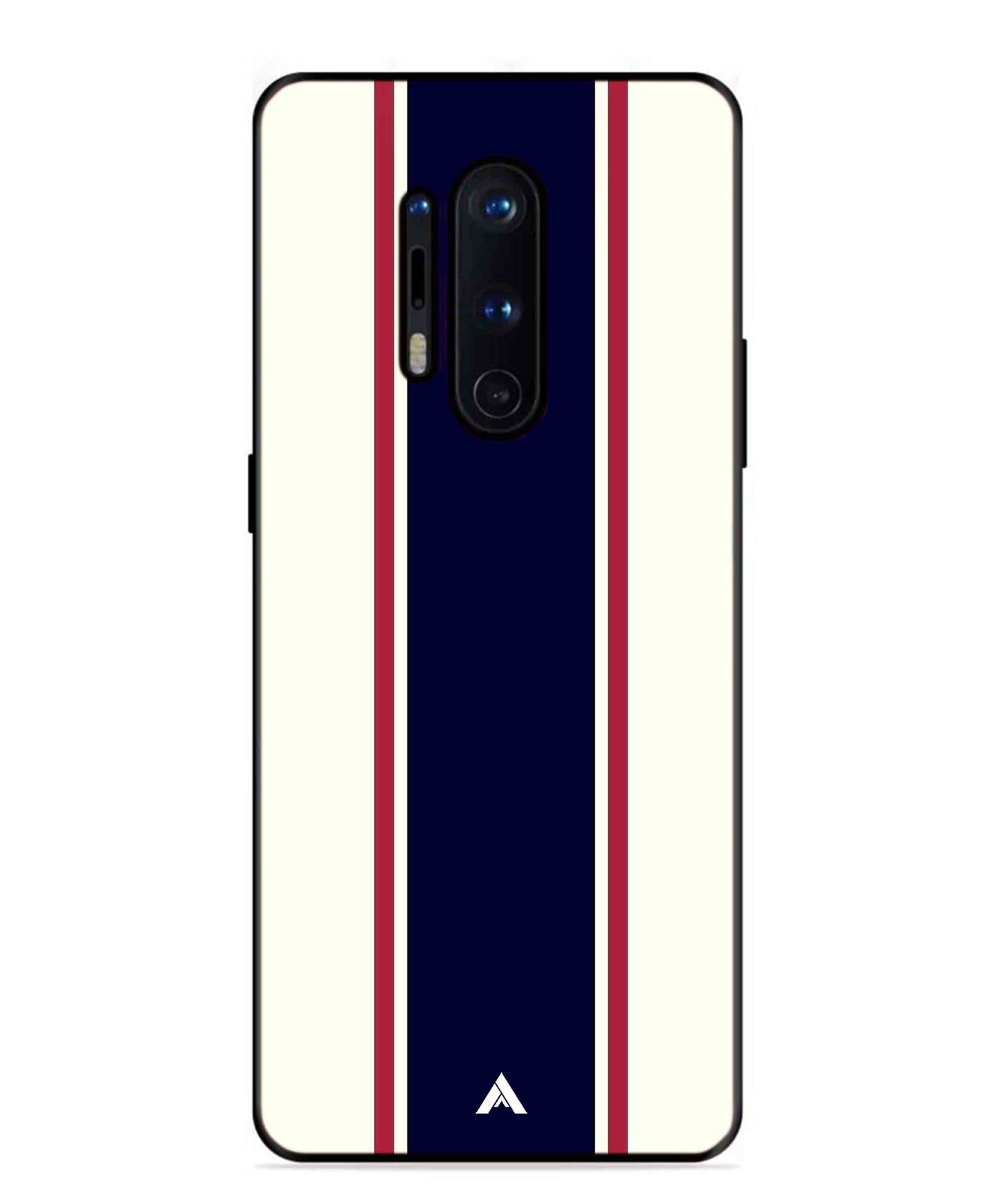 Stripe Pattern 10 Metal Back Cover Phone Case for Oneplus 8 Pro