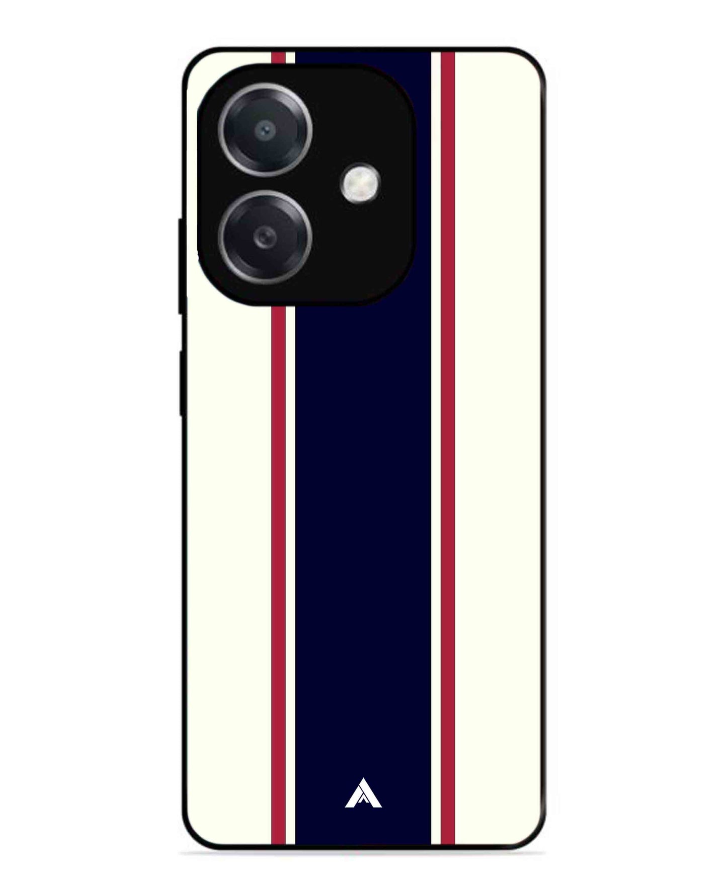 Stripe Pattern 10 Metal Back Cover Phone Case for Oppo A3X
