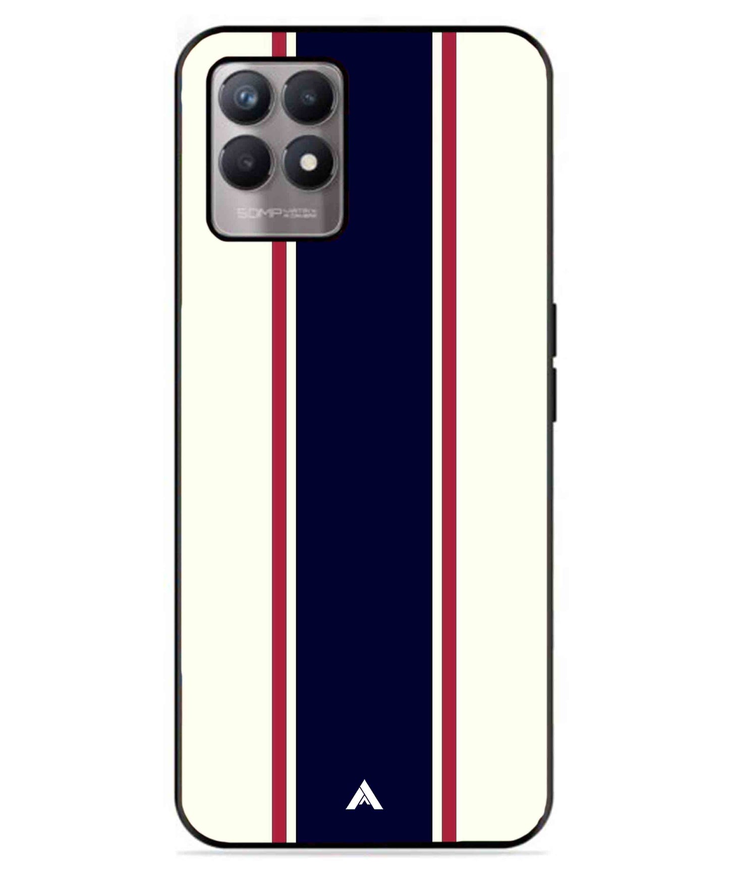 Stripe Pattern 10 Metal Back Cover Phone Case for Realme 8i