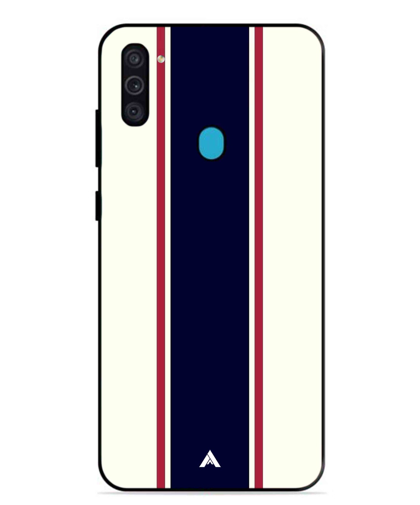Stripe Pattern 10 Metal Back Cover Phone Case for Samsung Galaxy F11