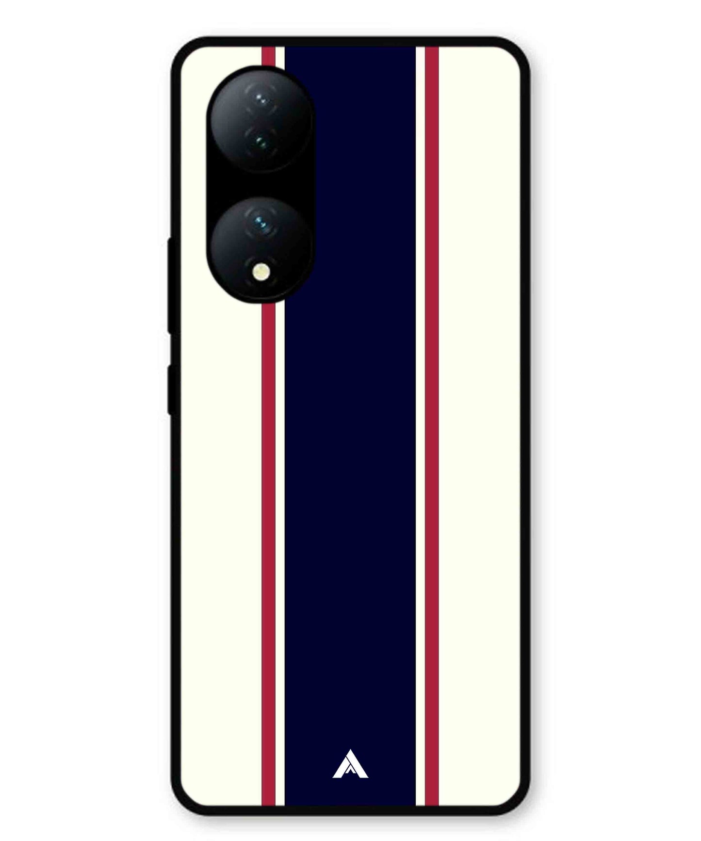 Stripe Pattern 10 Metal Back Cover Phone Case for Vivo T2