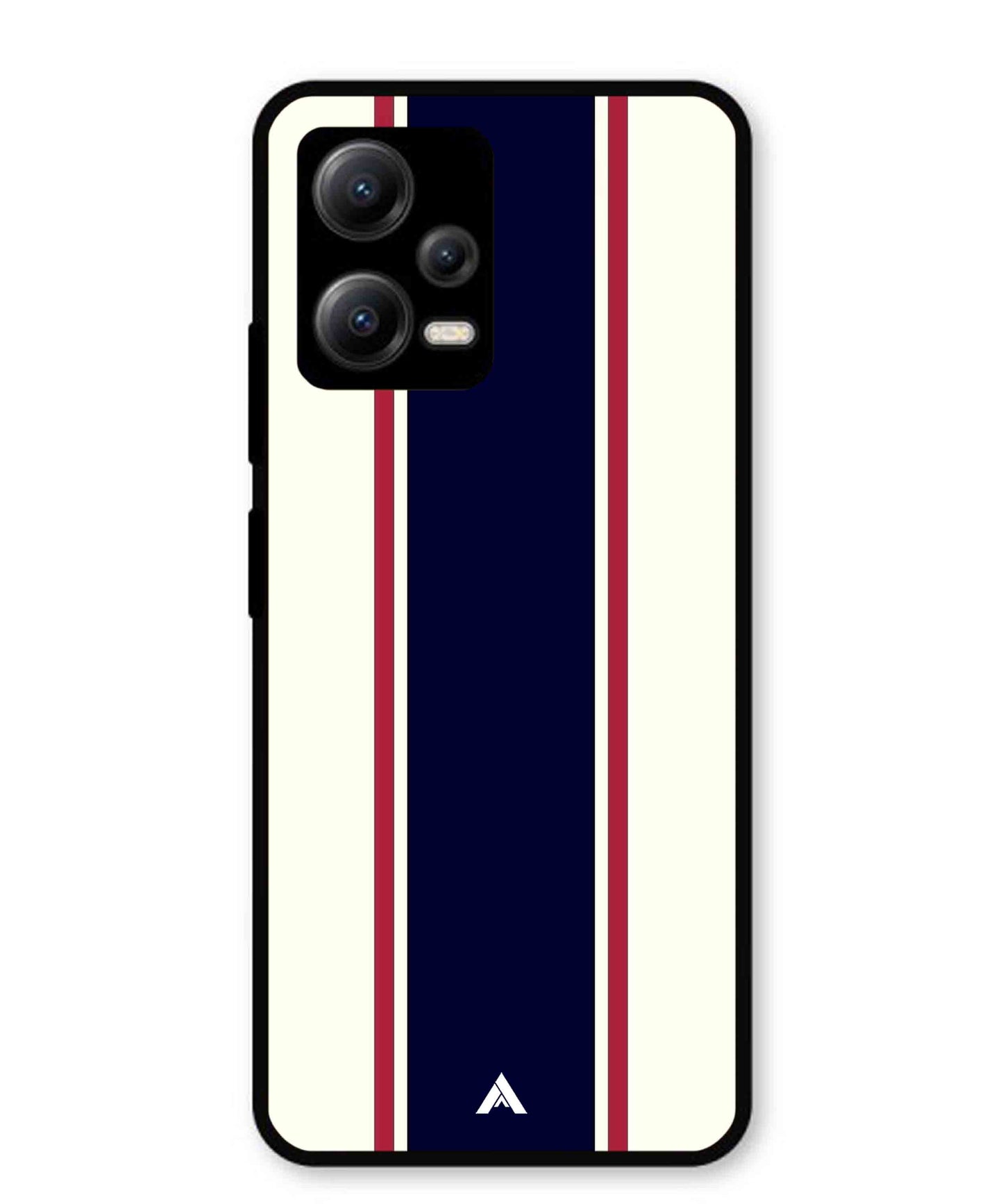 Stripe Pattern 10 Metal Back Cover Phone Case for Xiaomi Redmi Note 12 5G