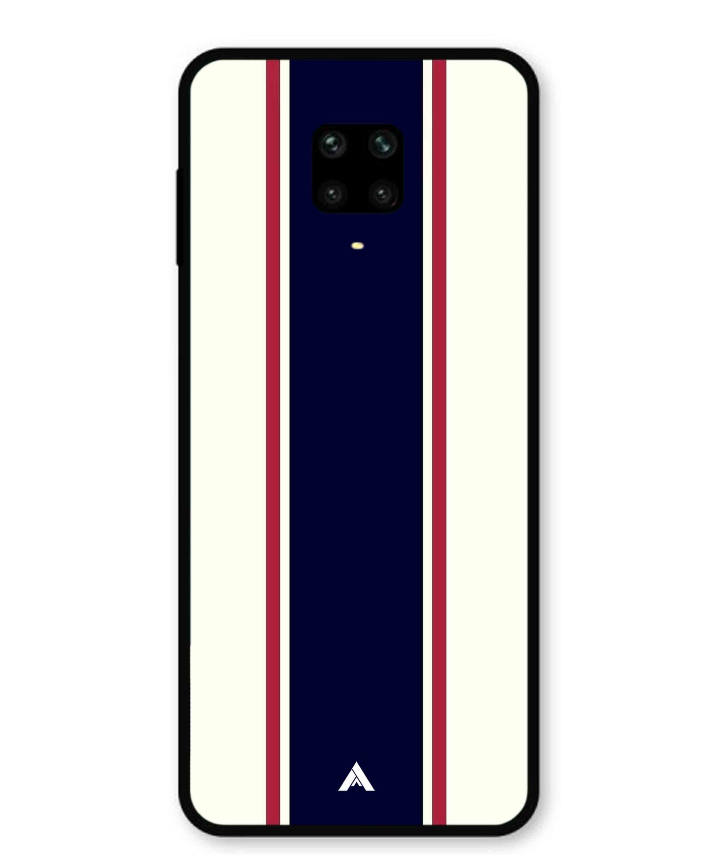 Stripe Pattern 10 Metal Back Cover Phone Case for Xiaomi Redmi Note 9 Pro
