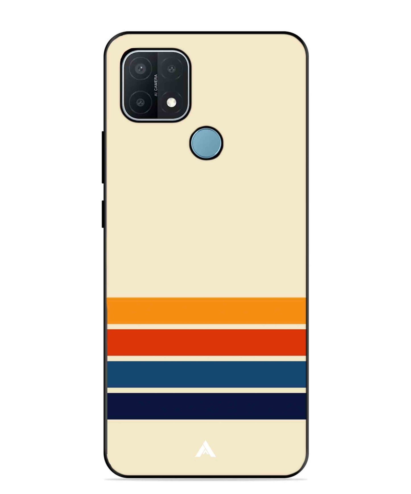 Stripe Pattern 12 Metal Back Cover Phone Case for OPPO A15