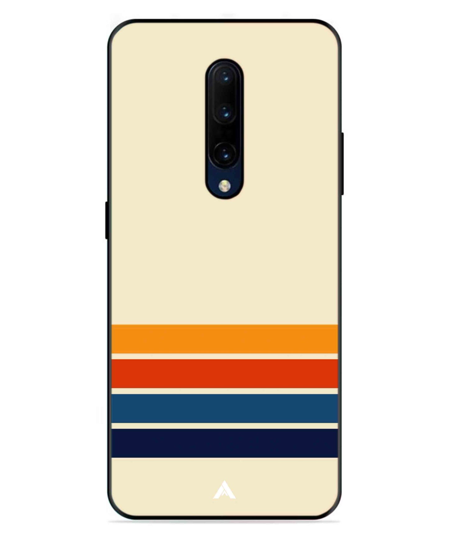 Stripe Pattern 12 Metal Back Cover Phone Case for Oneplus 7 Pro