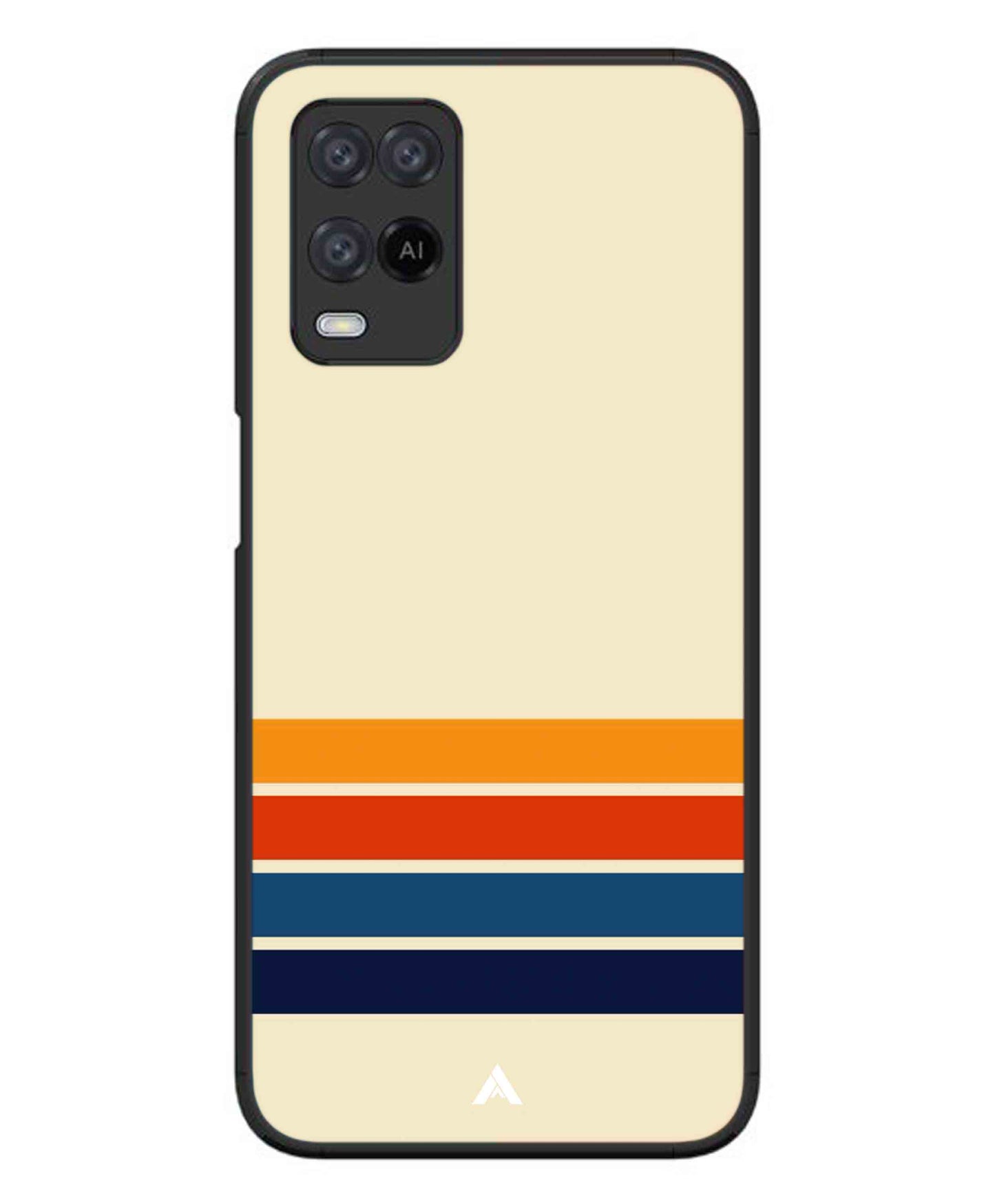 Stripe Pattern 12 Metal Back Cover Phone Case for Oppo A74