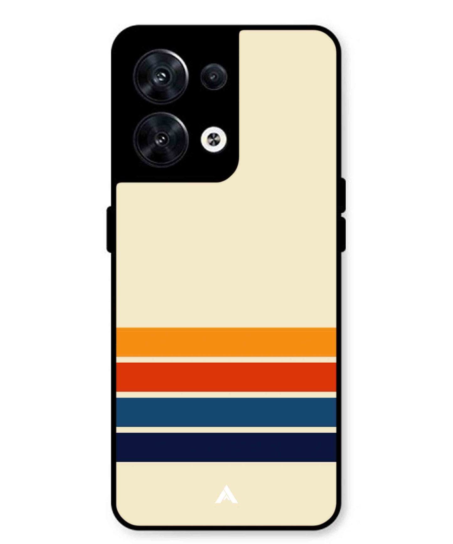 Stripe Pattern 12 Metal Back Cover Phone Case for Oppo Reno 10 Pro
