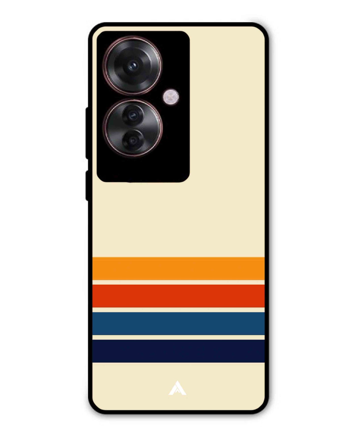 Stripe Pattern 12 Metal Back Cover Phone Case for Oppo Reno 11F