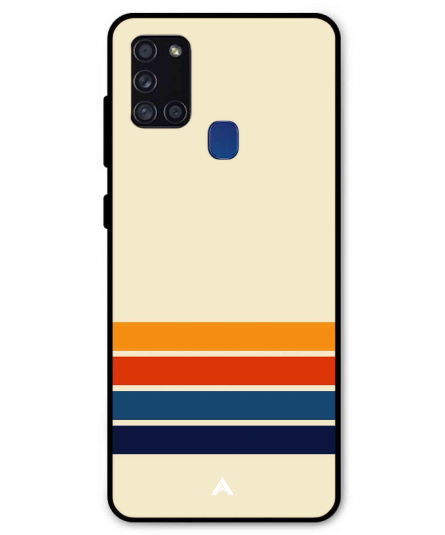 Stripe Pattern 12 Metal Back Cover Phone Case for Samsung Galaxy A21s