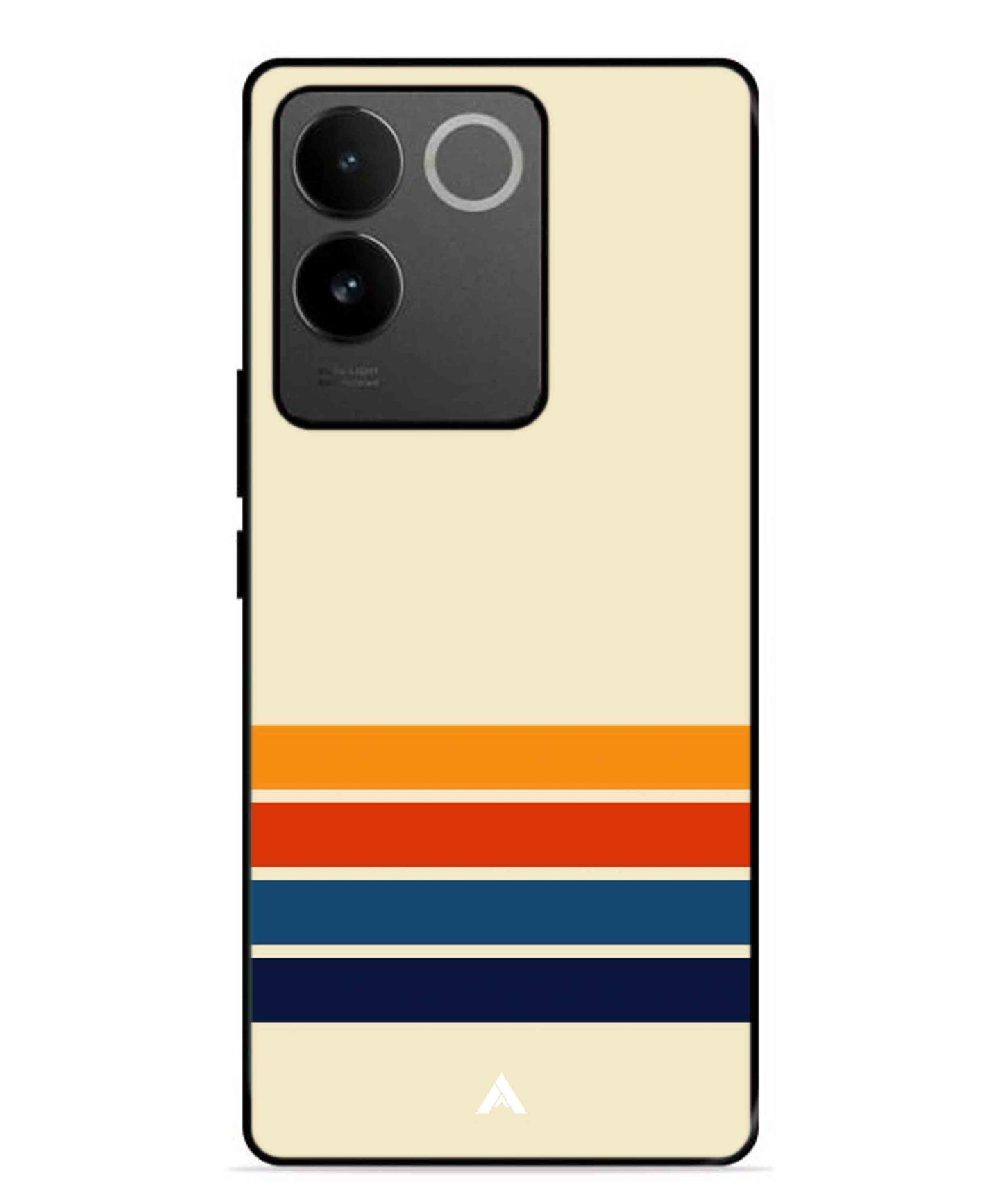 Stripe Pattern 12 Metal Back Cover Phone Case for Vivo T2 Pro
