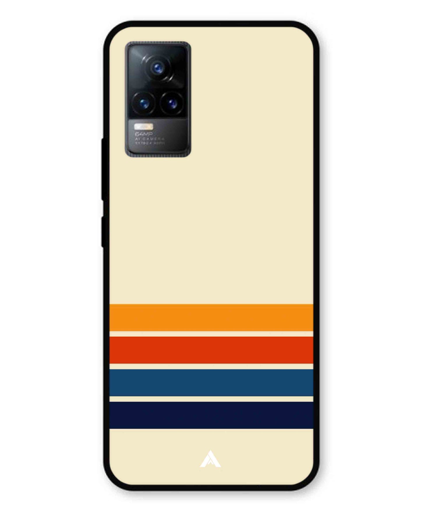 Stripe Pattern 12 Metal Back Cover Phone Case for Vivo v21e 4G