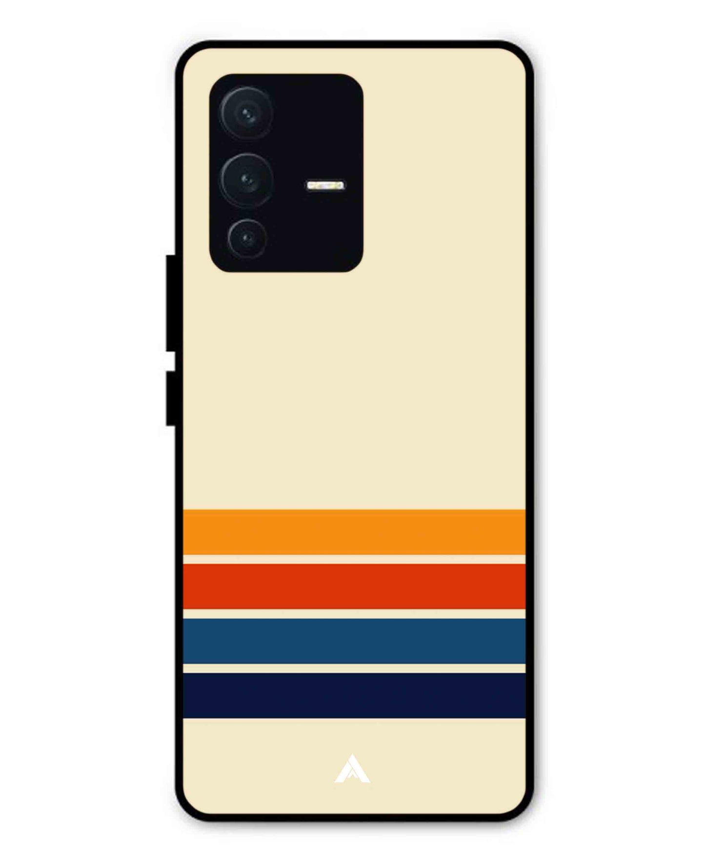 Stripe Pattern 12 Metal Back Cover Phone Case for Vivo v23 Pro