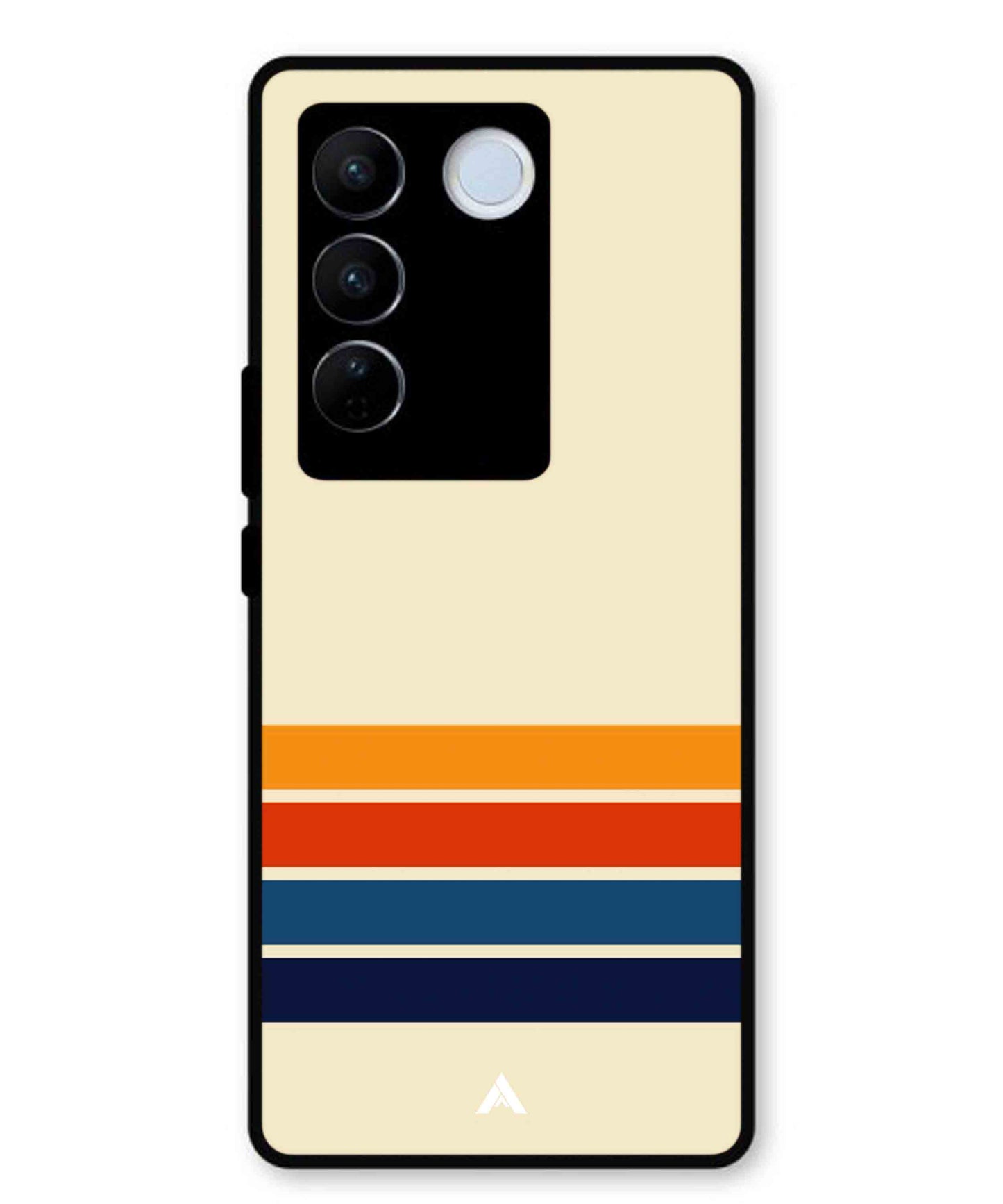 Stripe Pattern 12 Metal Back Cover Phone Case for Vivo v27 Pro
