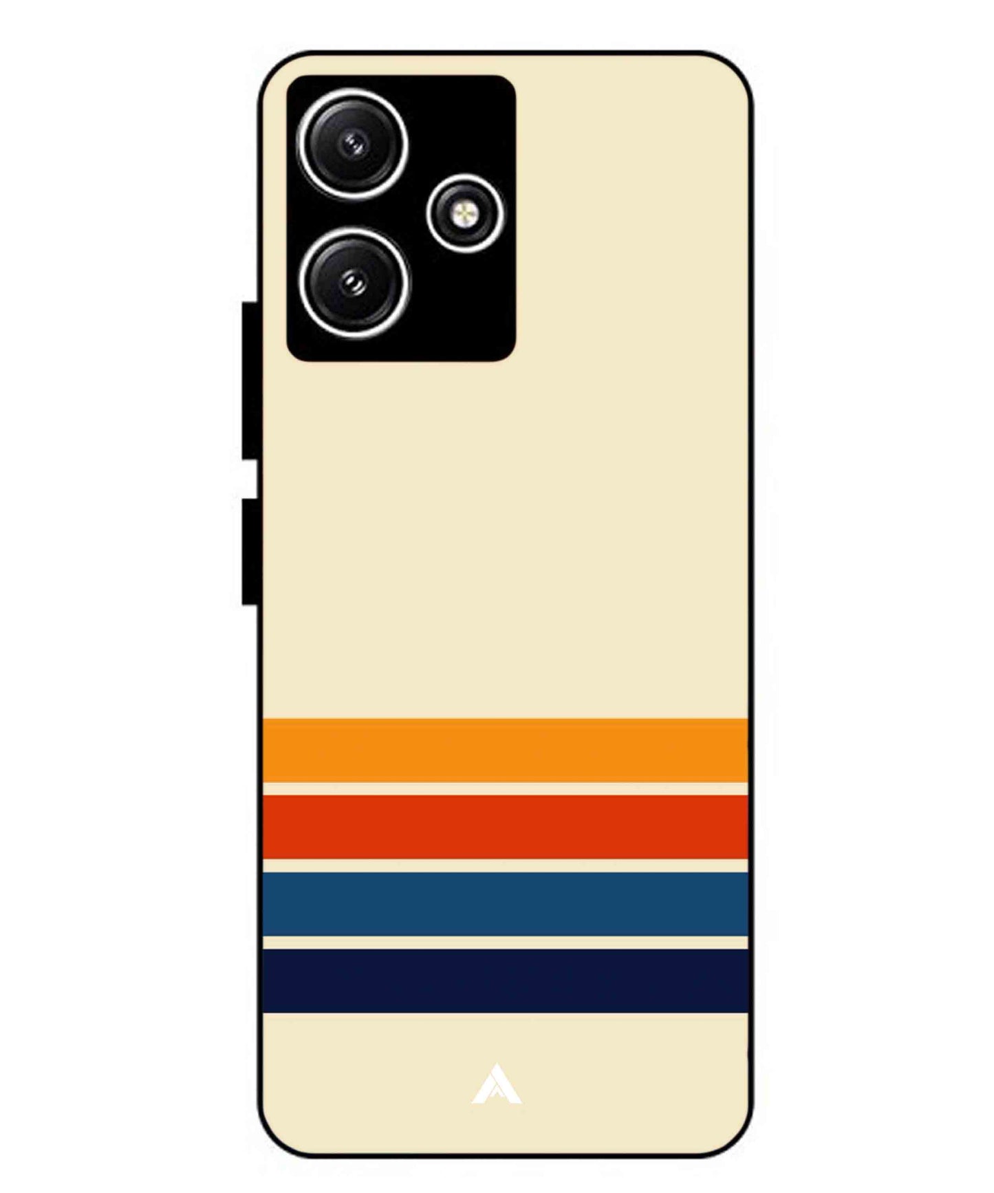 Stripe Pattern 12 Metal Back Cover Phone Case for Xiaomi Redmi 12 5G
