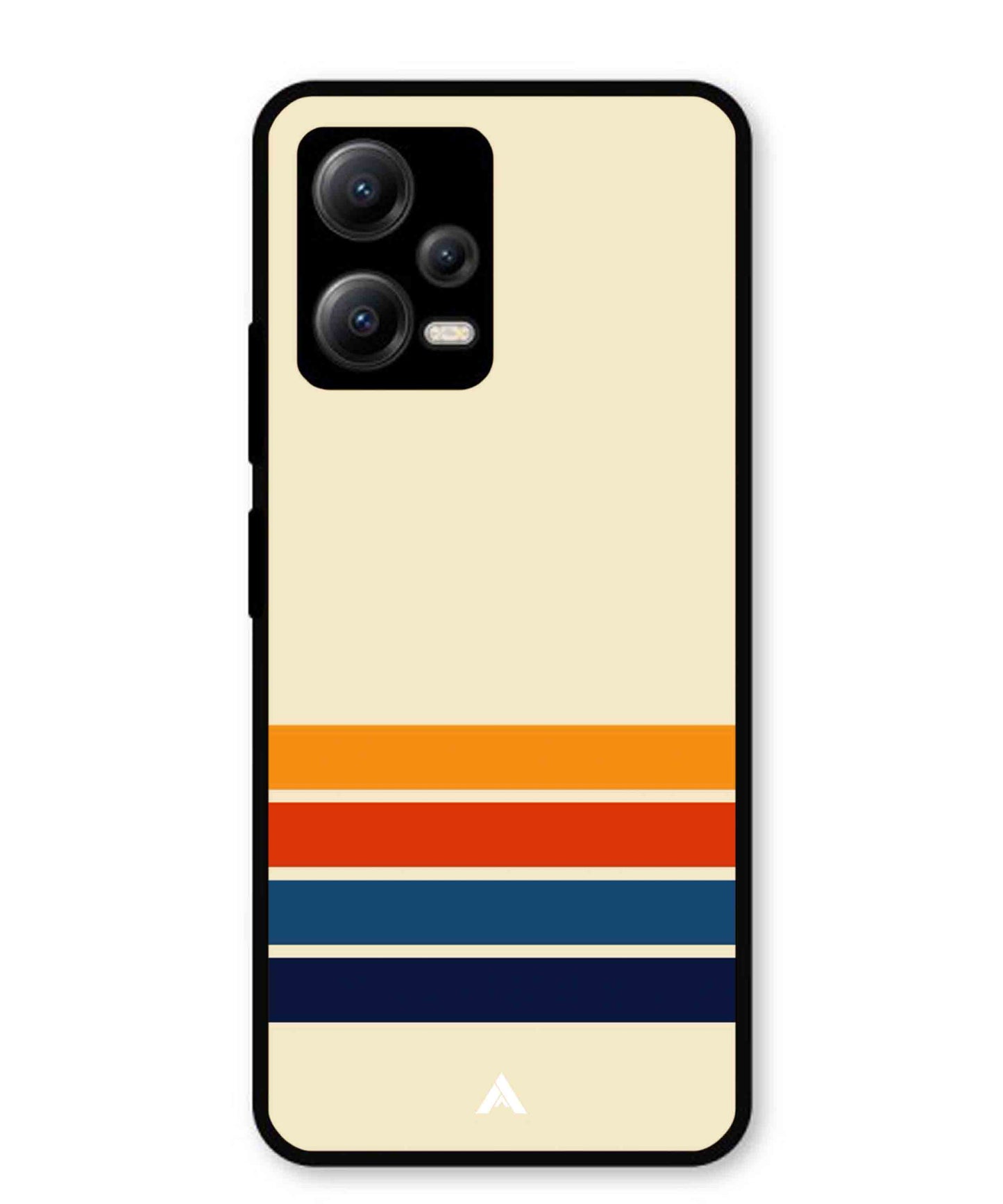 Stripe Pattern 12 Metal Back Cover Phone Case for Xiaomi Redmi Note 12 5G