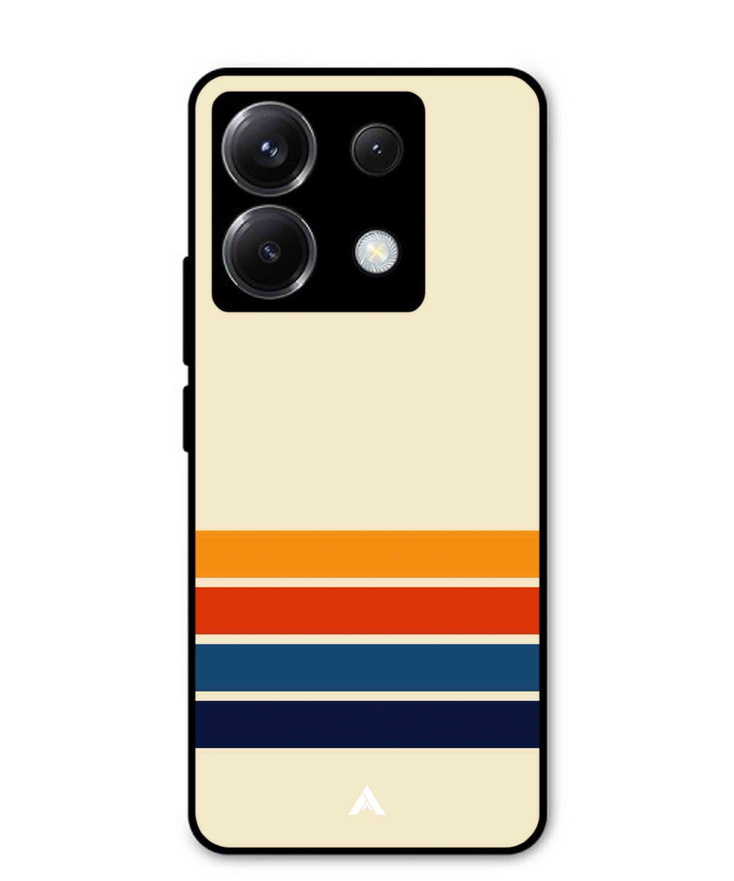 Stripe Pattern 12 Metal Back Cover Phone Case for Xiaomi Redmi Note 13 Pro