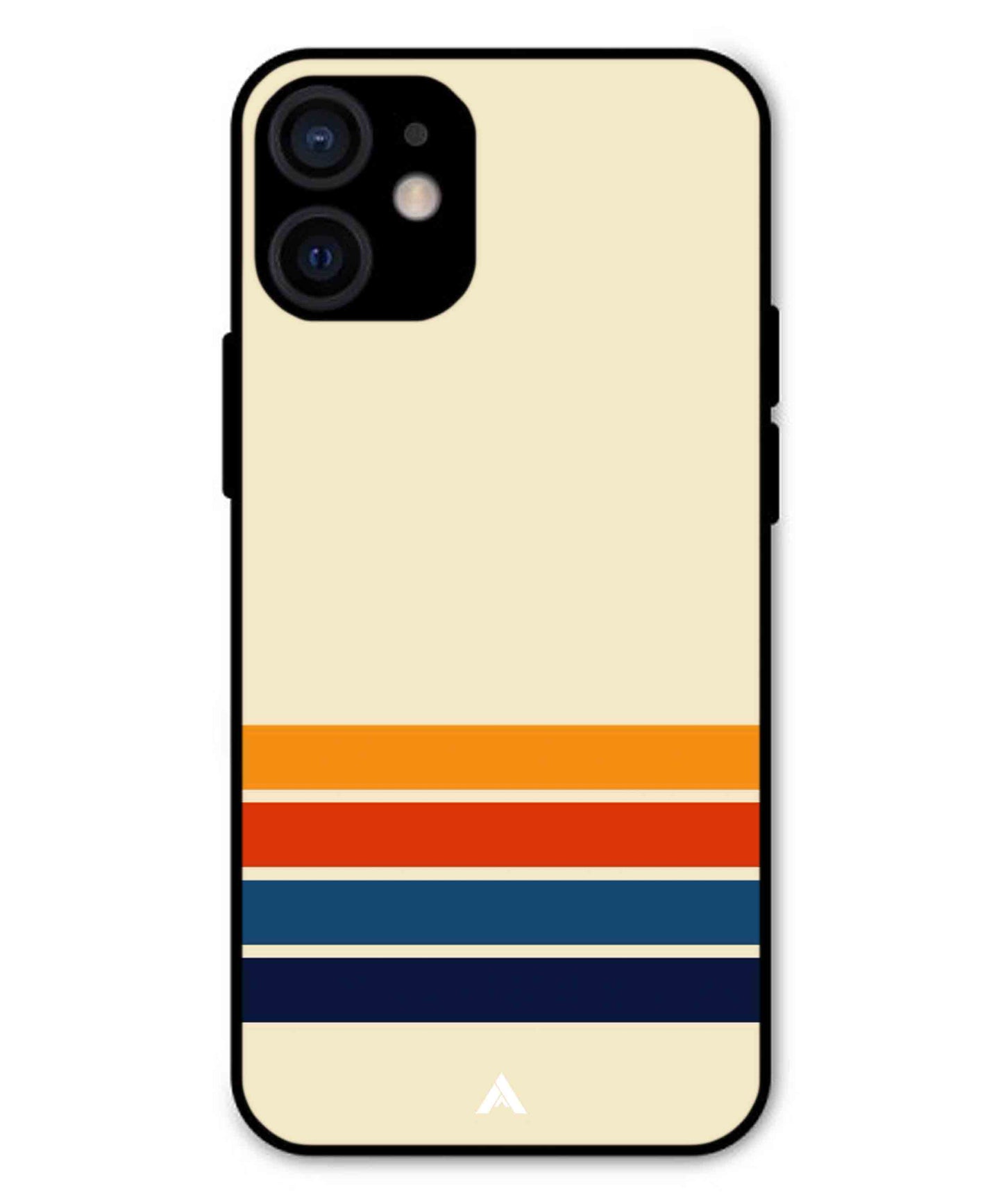 Stripe Pattern 12 Metal Back Cover Phone Case for iPhone 13 Mini