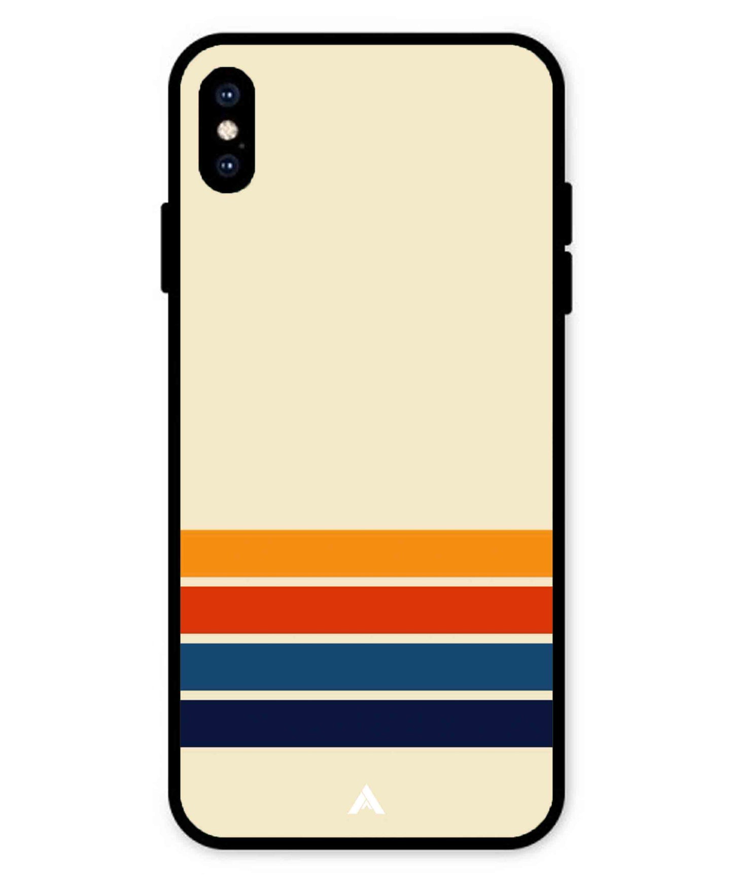 Stripe Pattern 12 Metal Back Cover Phone Case for iPhone Xs Max