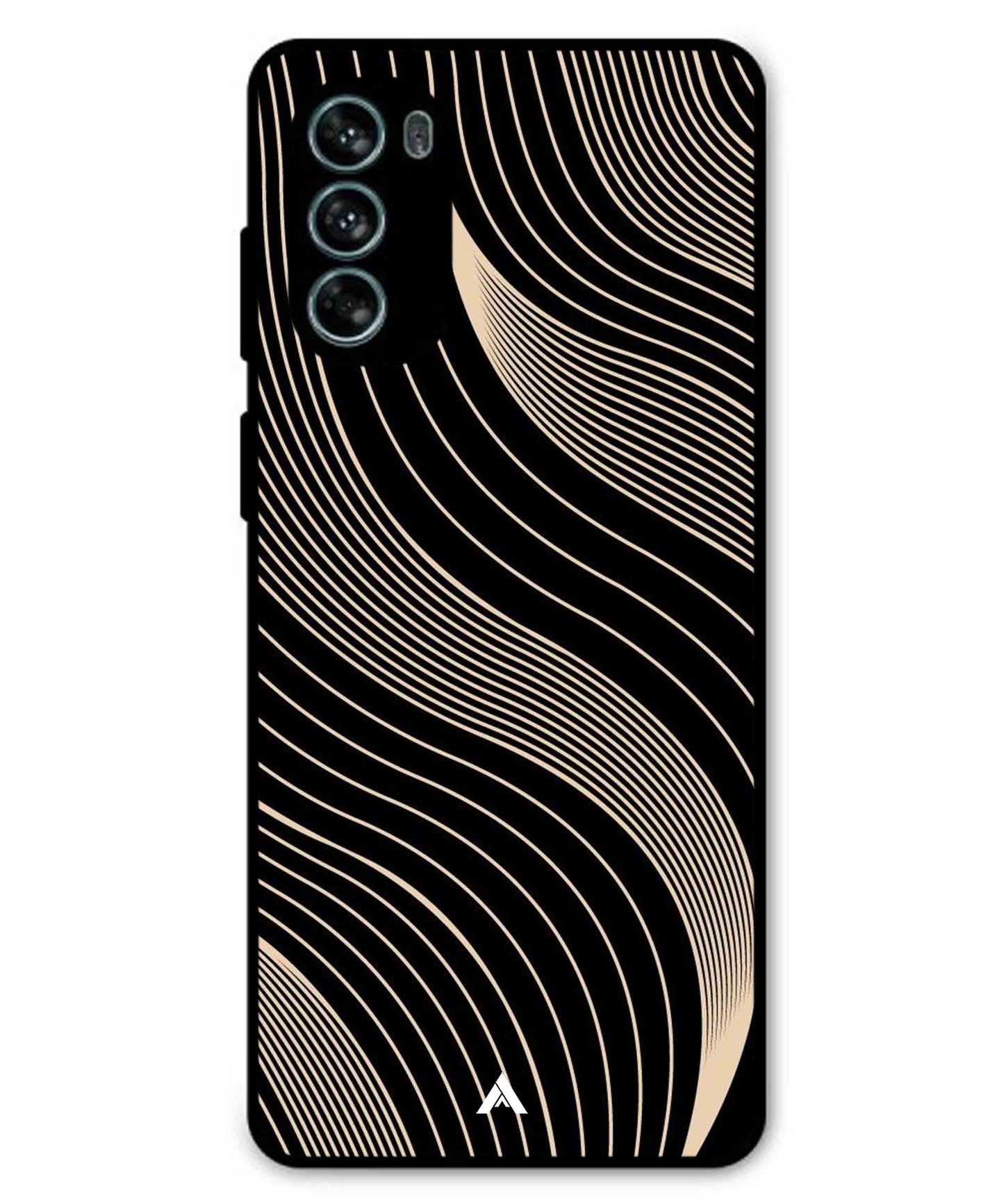 Stripe Pattern 13 Metal Back Cover Phone Case for Moto G62