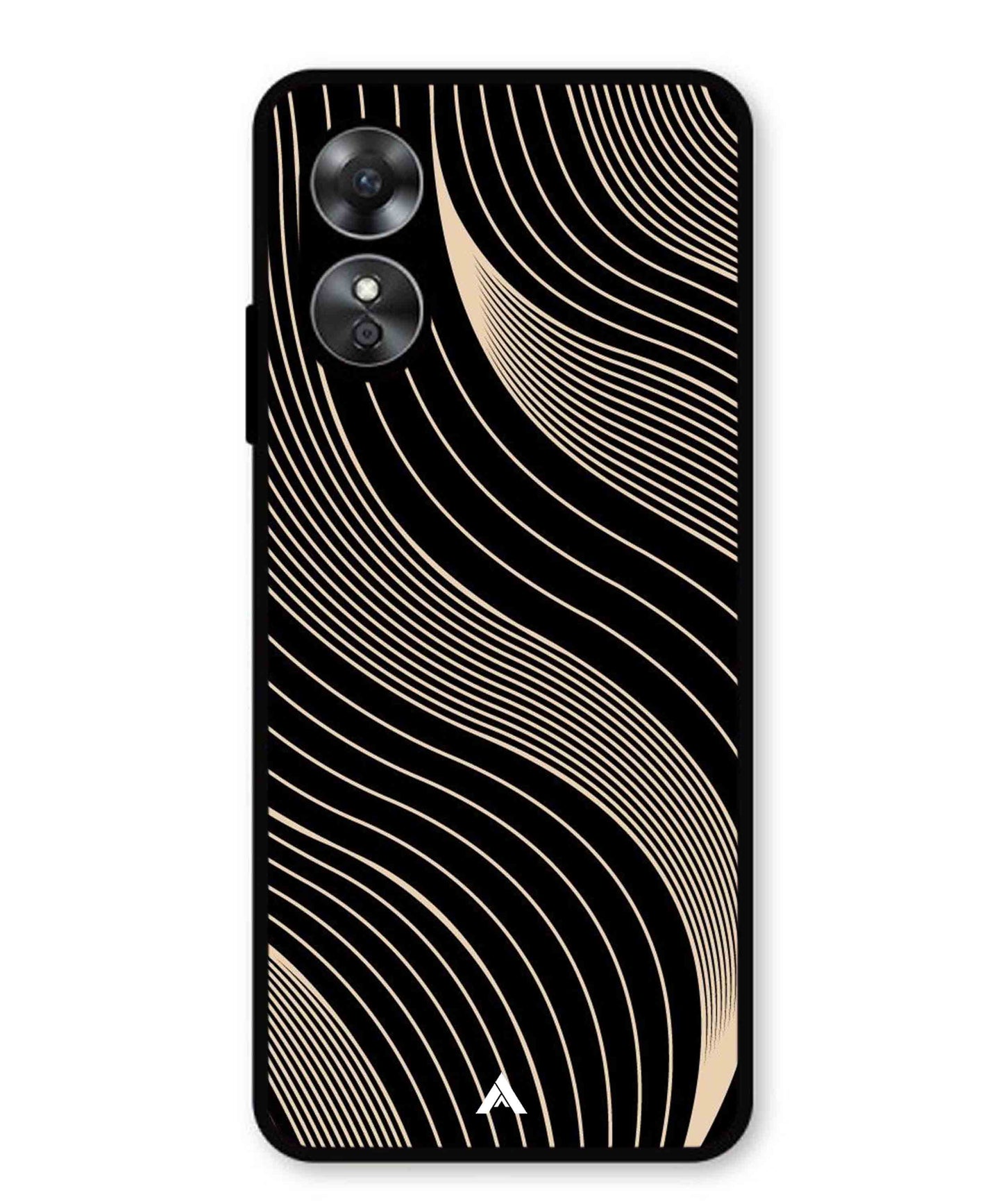 Stripe Pattern 13 Metal Back Cover Phone Case for Oppo A17K