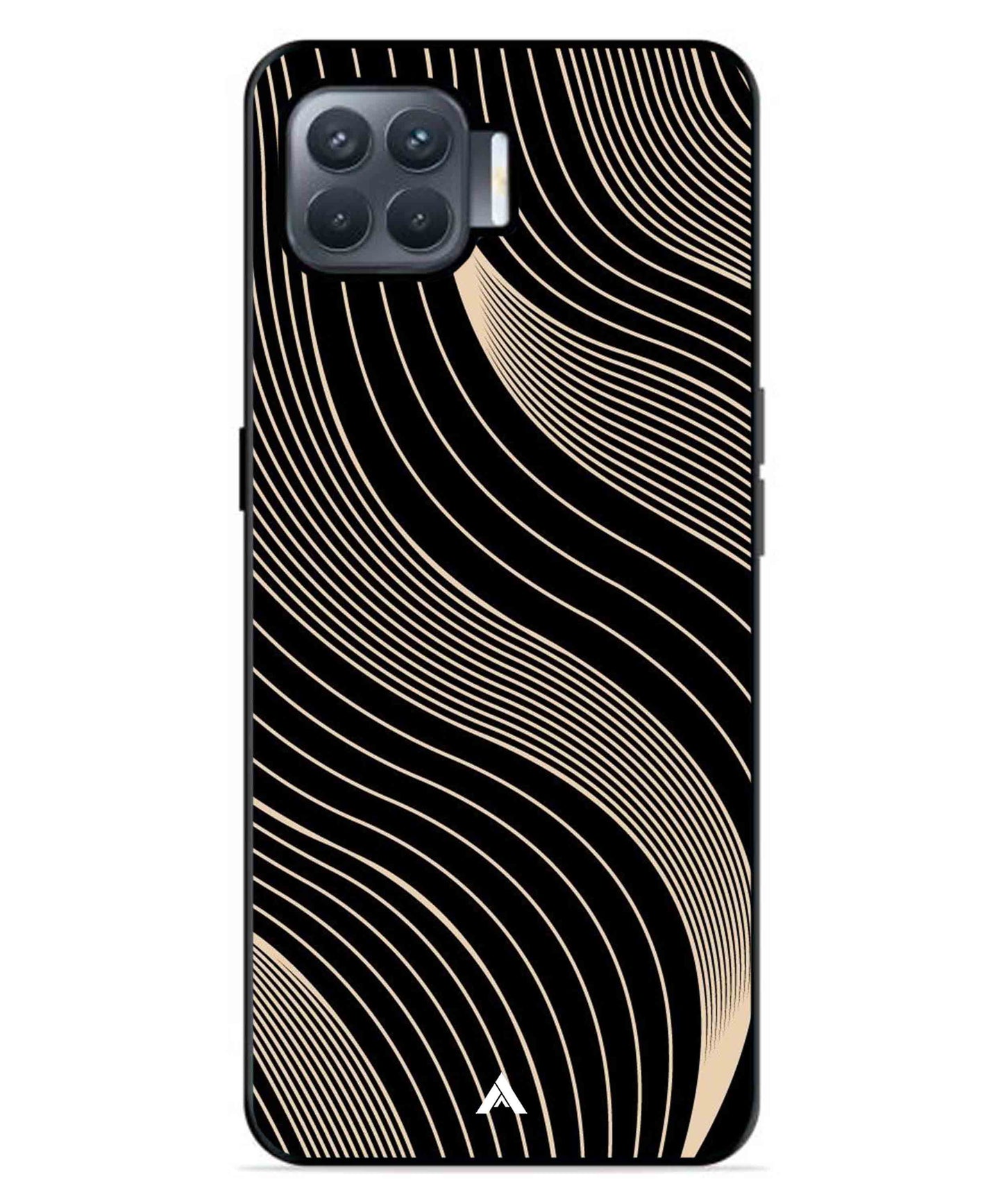 Stripe Pattern 13 Metal Back Cover Phone Case for Oppo F17 Pro