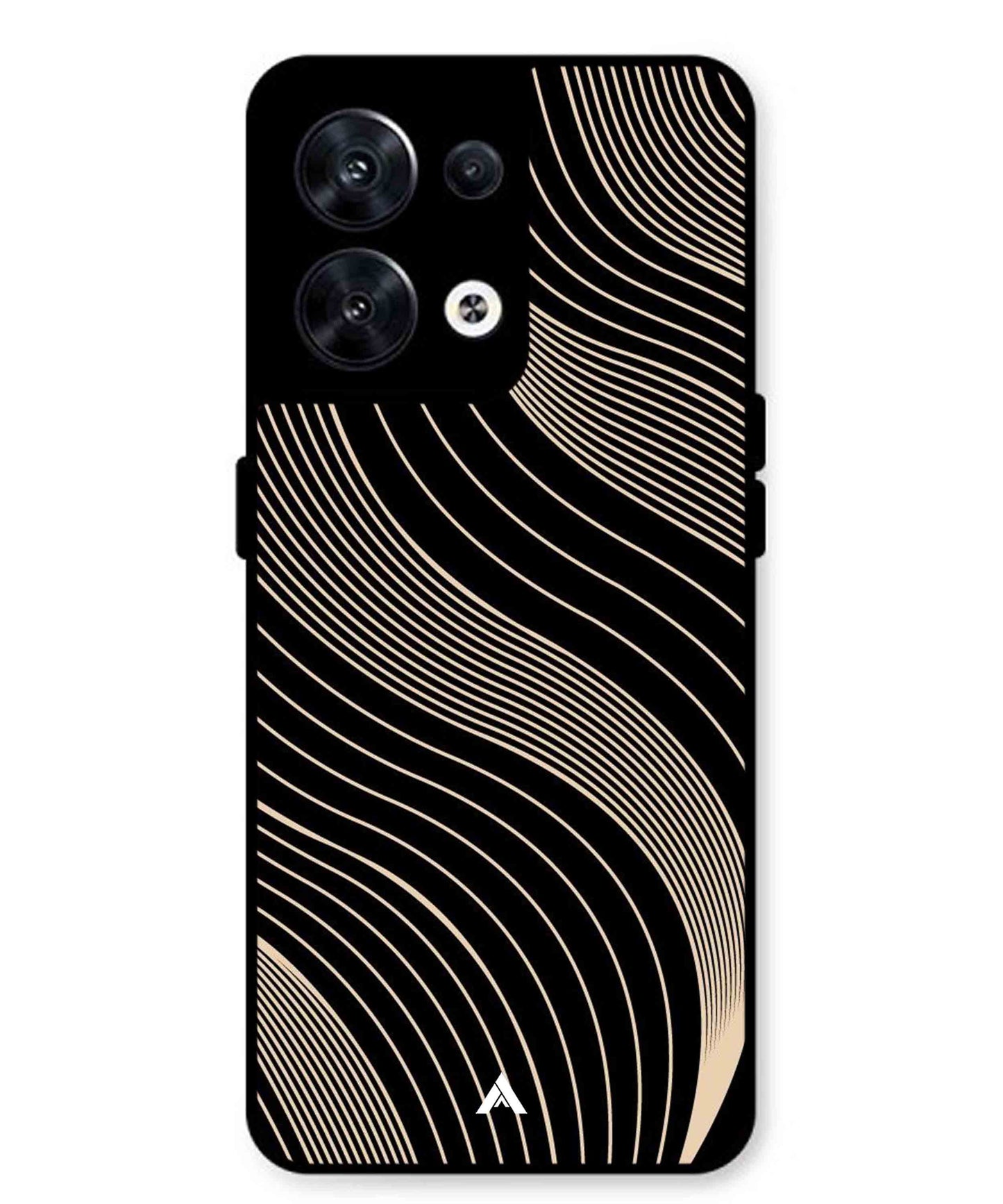 Stripe Pattern 13 Metal Back Cover Phone Case for Oppo Reno 10 Pro