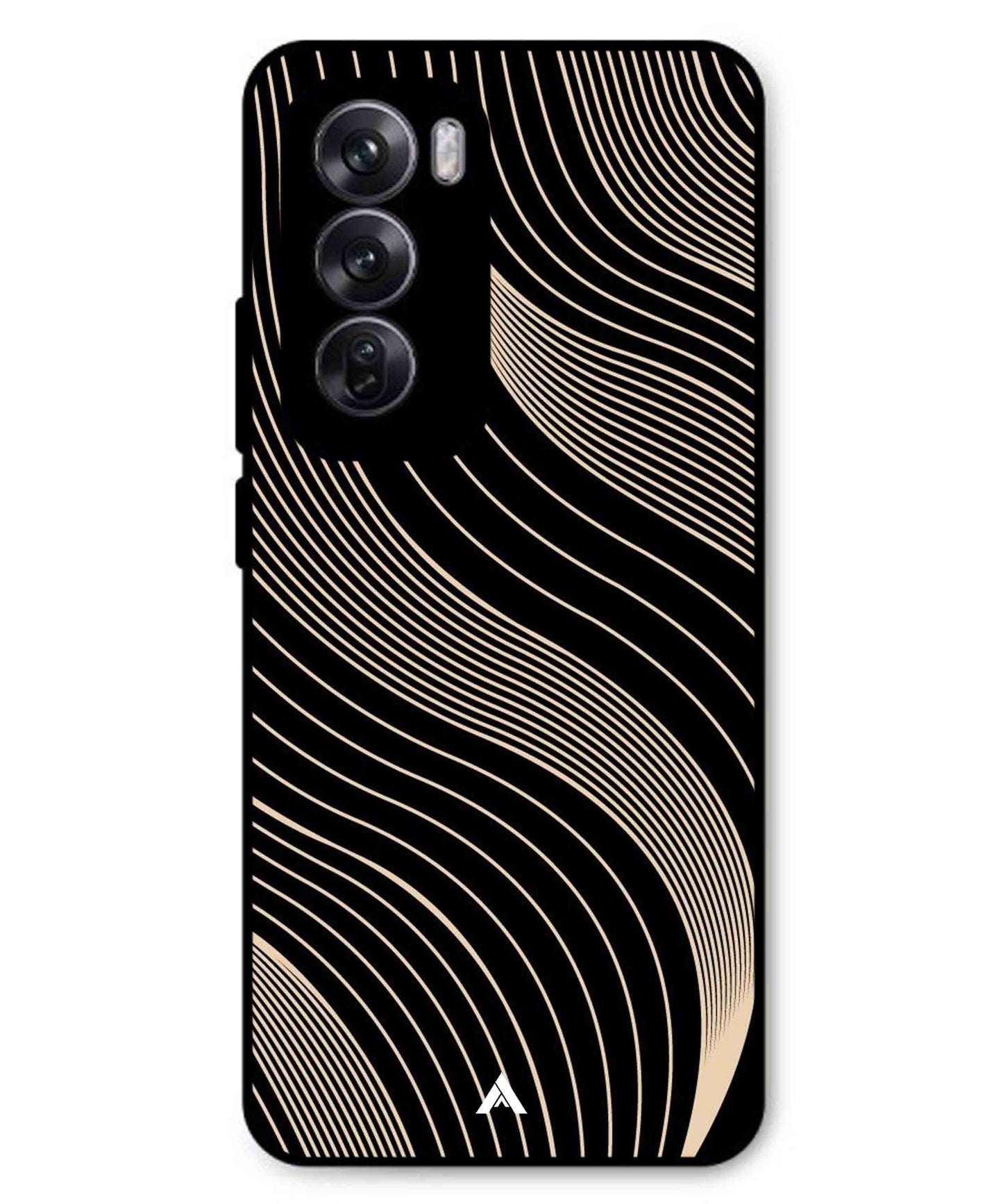 Stripe Pattern 13 Metal Back Cover Phone Case for Oppo Reno 12