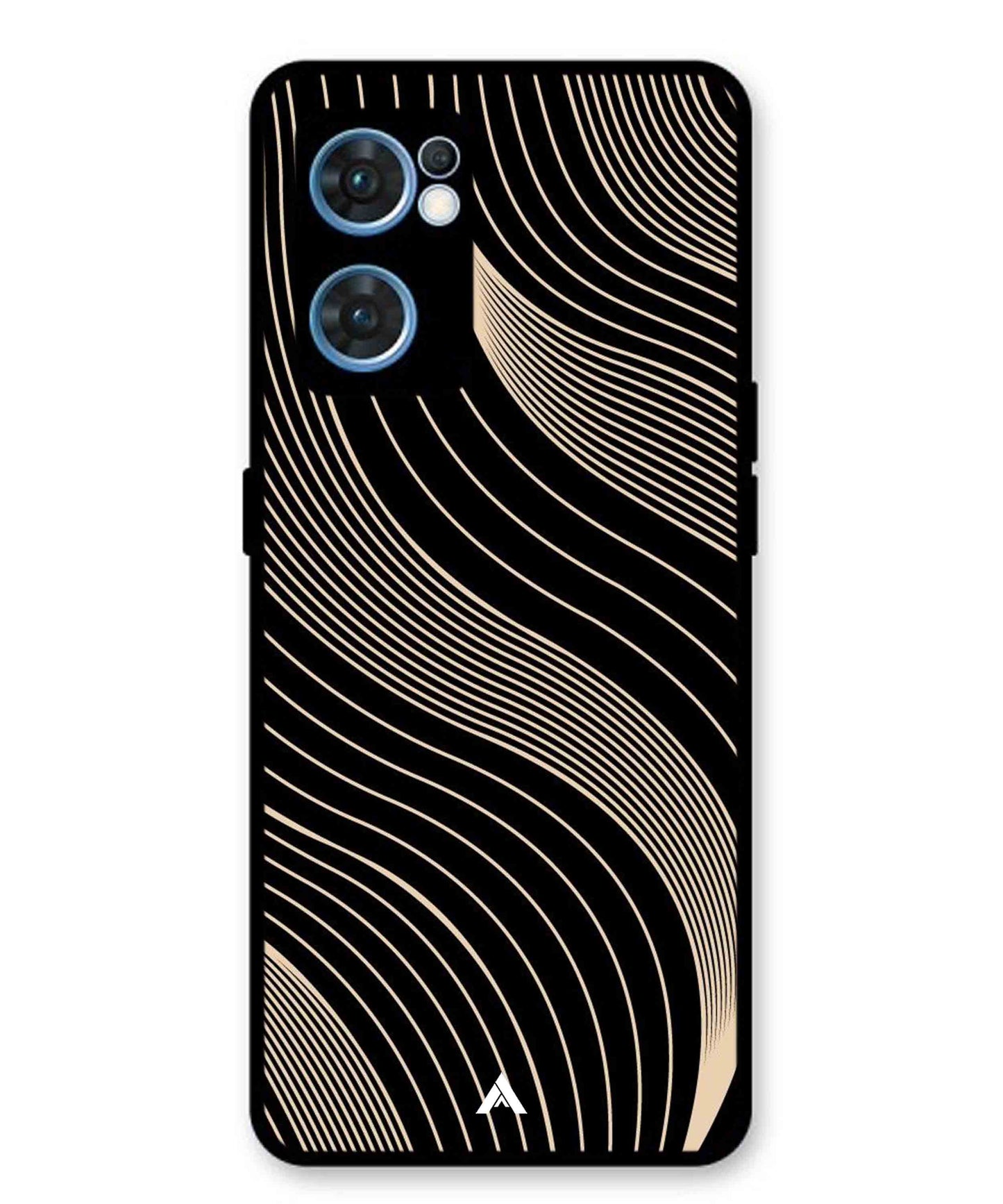 Stripe Pattern 13 Metal Back Cover Phone Case for Oppo Reno 7 4G