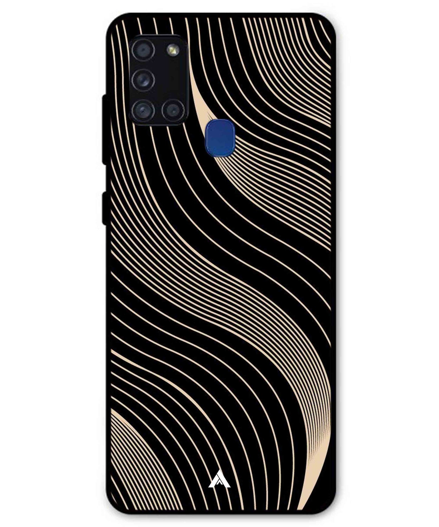 Stripe Pattern 13 Metal Back Cover Phone Case for Samsung Galaxy A21s