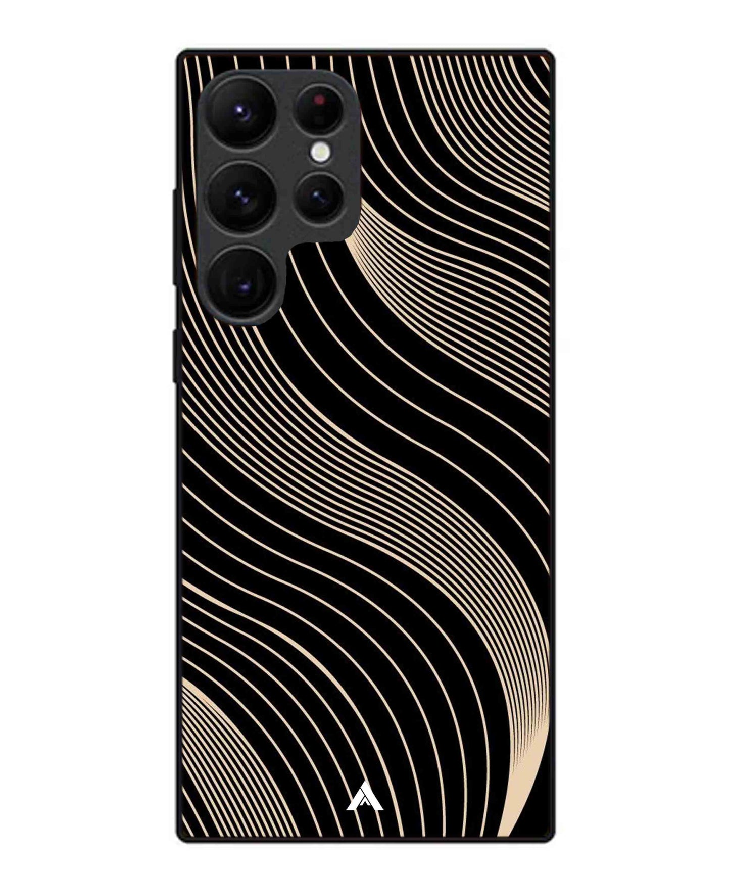 Stripe Pattern 13 Metal Back Cover Phone Case for Samsung Galaxy S22 Ultra