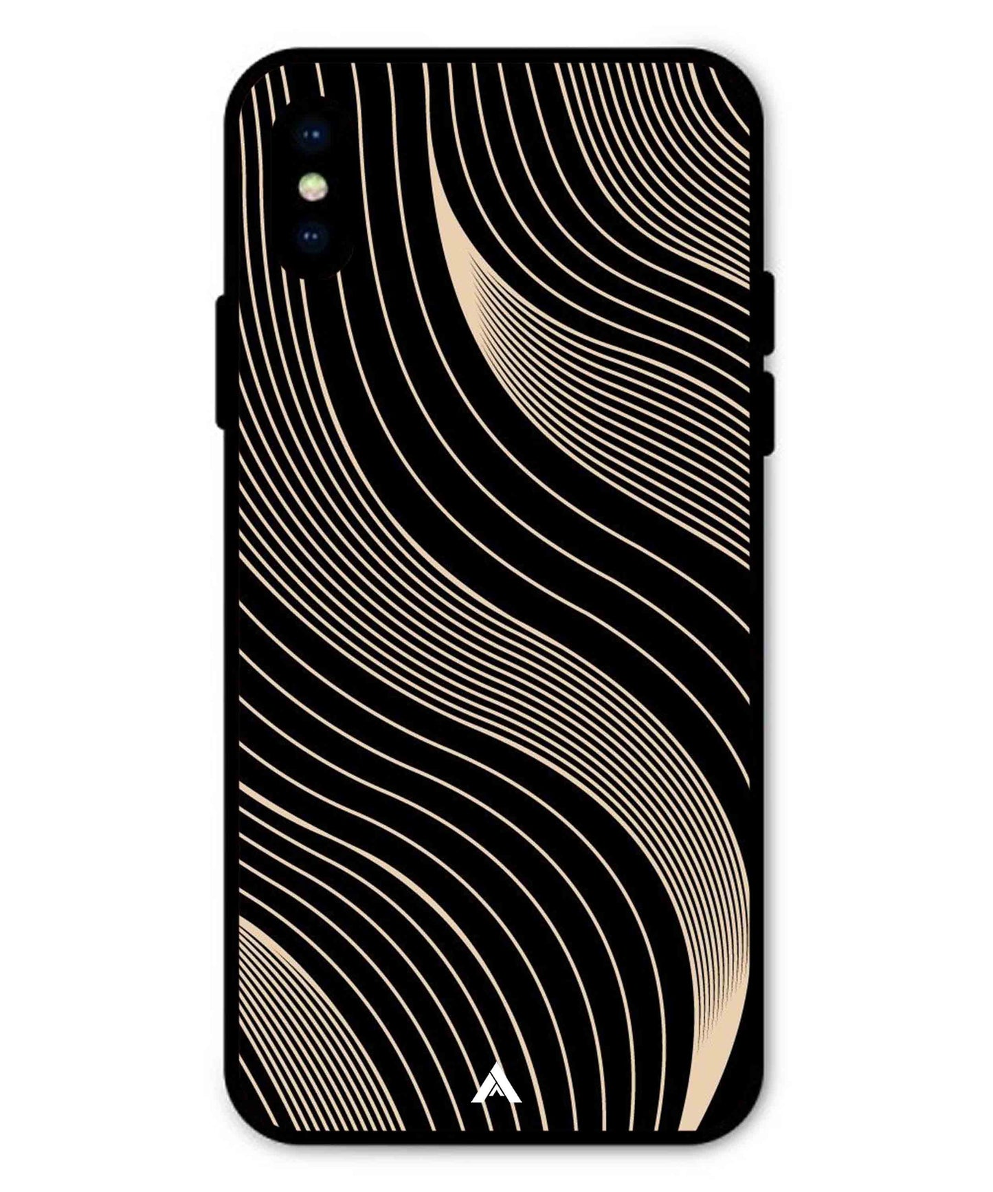 Stripe Pattern 13 Metal Back Cover Phone Case for iPhone Xs