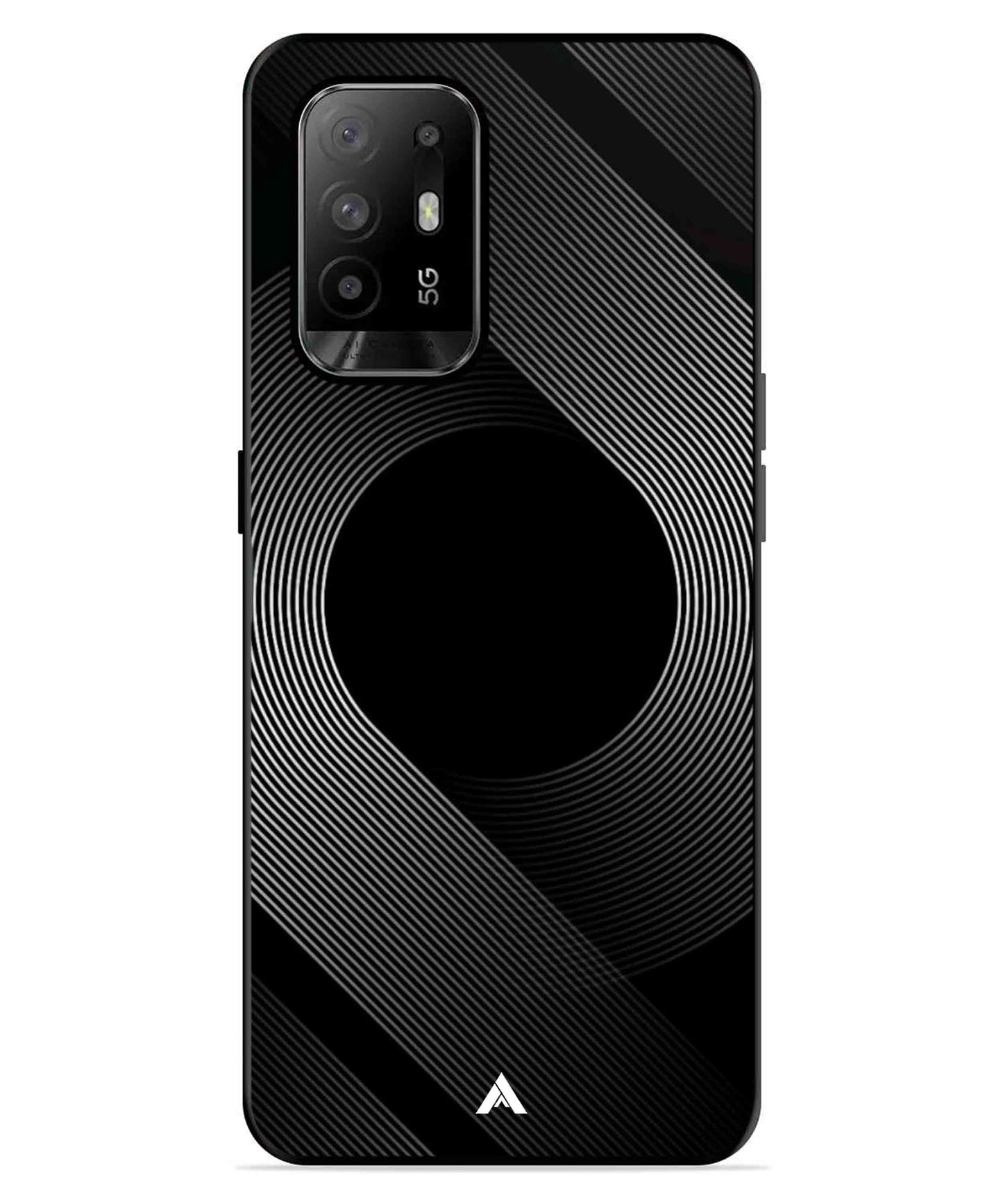 Stripe Pattern 14 Metal Back Cover Phone Case for Oppo F19 Pro Plus